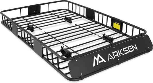 ARKSEN 64 x 39 x 6 Inch Universal 150LB Heavy Duty Roof Rack Cargo with Extension Car Top Luggage Holder Carrier Basket for SUV, Truck, & Car Steel Construction