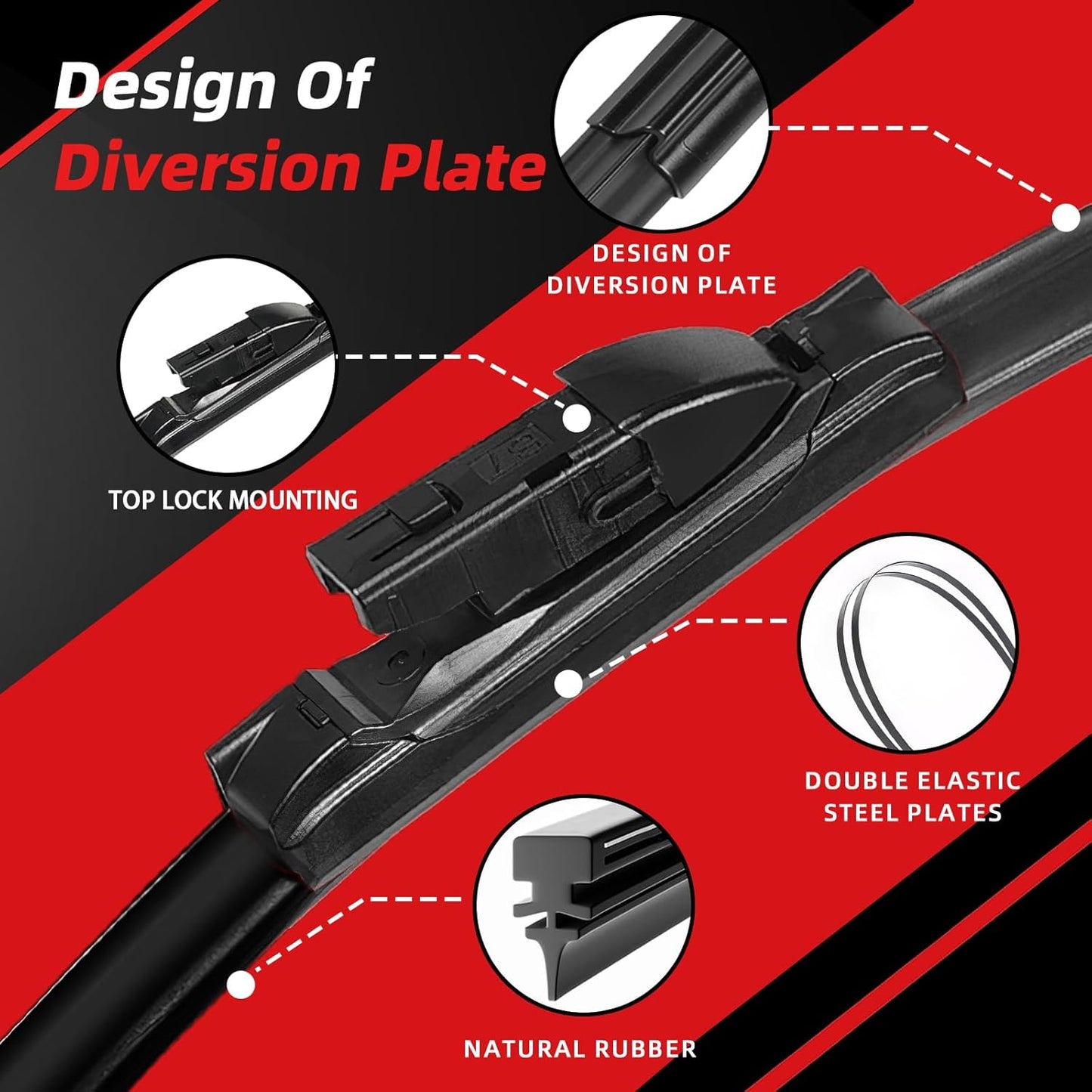 OTUAYAUTO Windshield Wiper Blades - Replacement for Subaru Outback 2020-2024, Front and Rear Wiper Blade, Top Lock - 26"+18"+16" (Pack of 3)