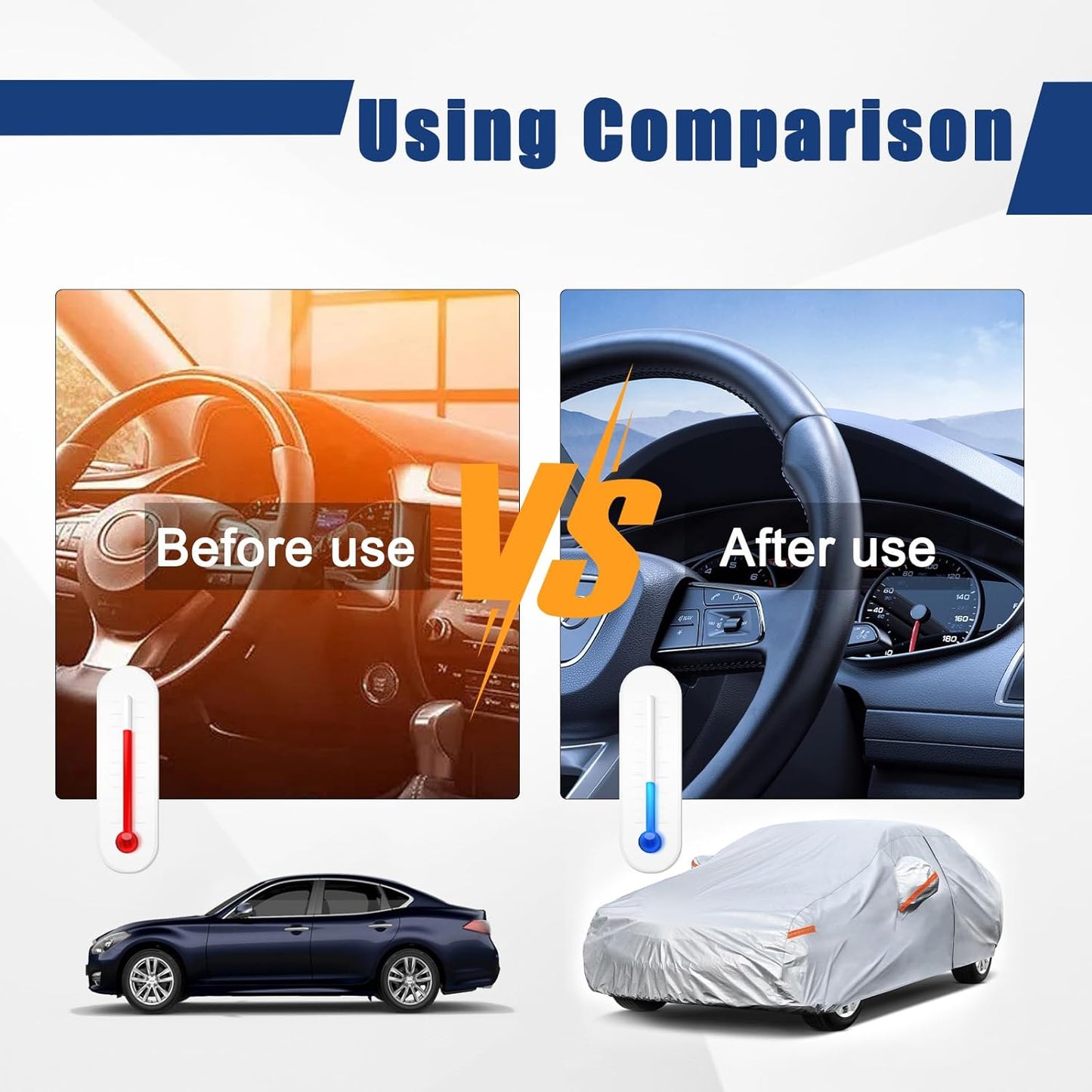 Kayme 6 Layers Car Cover Custom Fit for Kia Forte (2017-2025) Waterproof All Weather for Automobiles, Outdoor Full Cover Rain Sun UV Protection.Silver