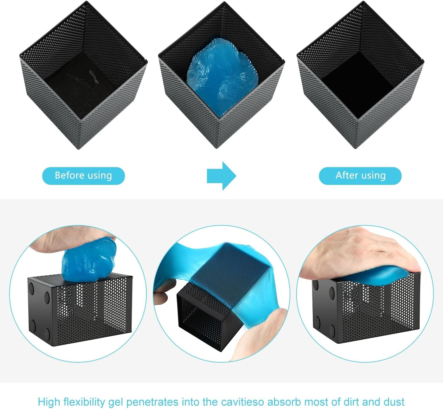 DNA MOTORING 4 Pack Car Cleaning Gels Auto Detailing Tools Cleaning Putty Car Interior Cleaner, Car Jelly Cleaner, Keyboard Cleaner, Car Cleaning Supplies Car Gifts for Men Women, TOOLS-00150