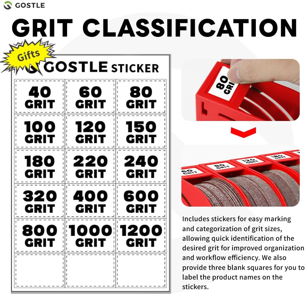 5 Inch Professional Sanding Discs Storage Bins - 8 Bins Set for Efficient Organization, Offset Snap-On Connection, Grit Classification, Space-Saving Design and Versatile Application, Red