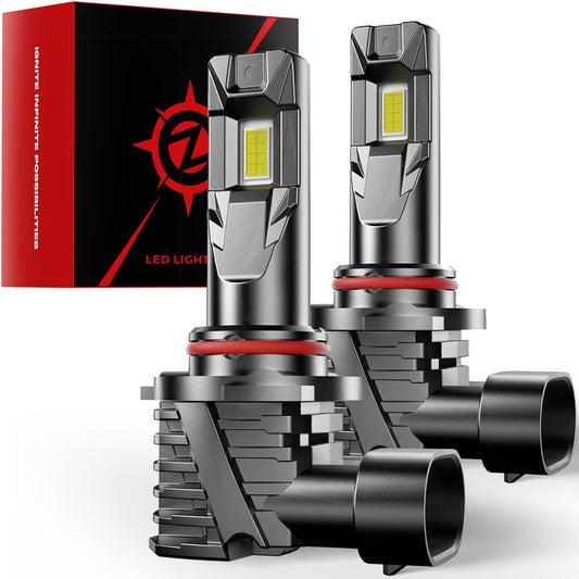 9006 Light Bulbs [Super Bright] 40000lm 800% Brightness Fog Lights Bulbs Real 1:1 Mini Size Design, 6000k Cool White，Pack of 2