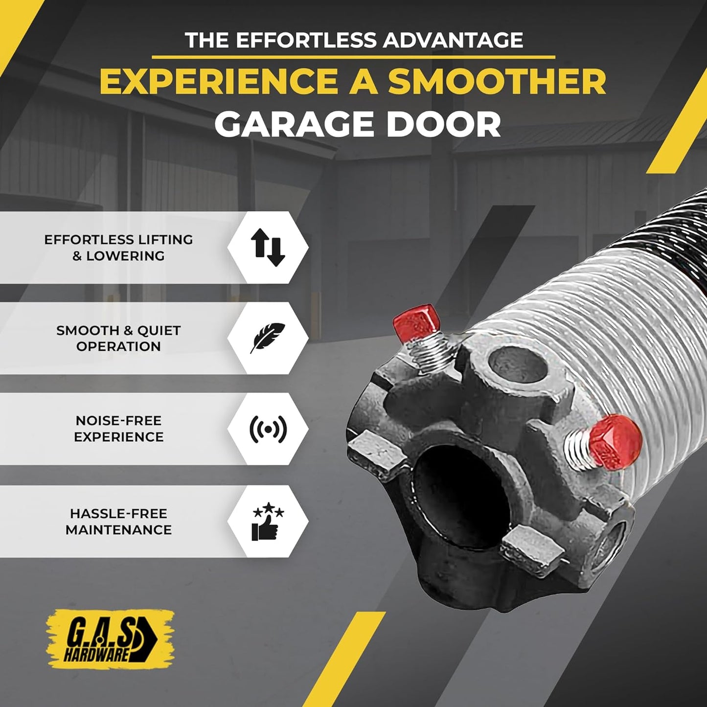 Garage Door Torsion Spring 218x1.75x29 Includes 1” Steel Bearing, Gloves, Manual, and Winding Bars for Right Side of Garage Door Precision E-Coating 5-Year Warranty Min. 30,000 Cycles (Black Cone)