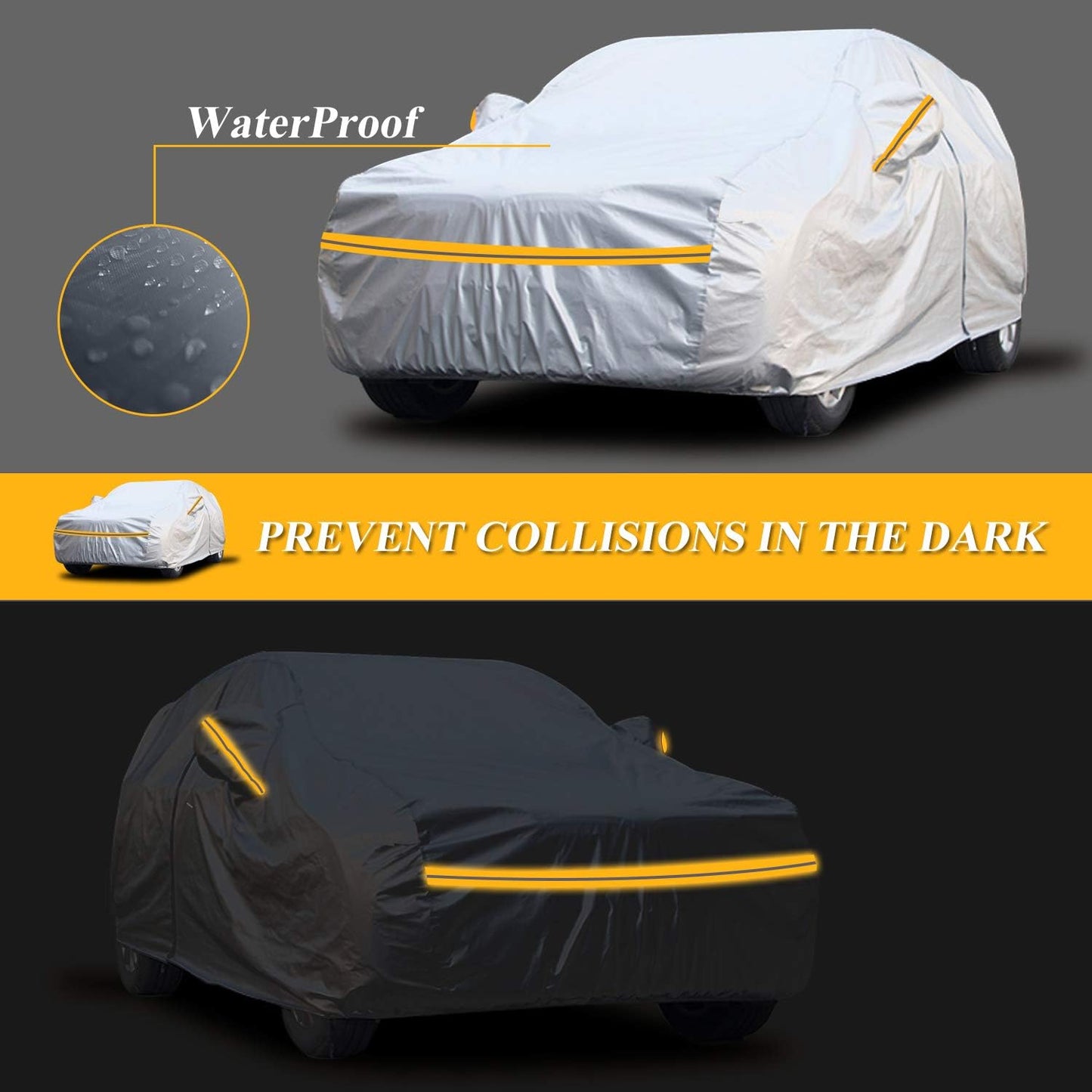 Autsop SUV Car Cover Waterproof All Weather,12-Layer Car Covers for Automobiles Outdoor Heavy Duty Full Exterior Covers for SUV(Up to 175 inch)