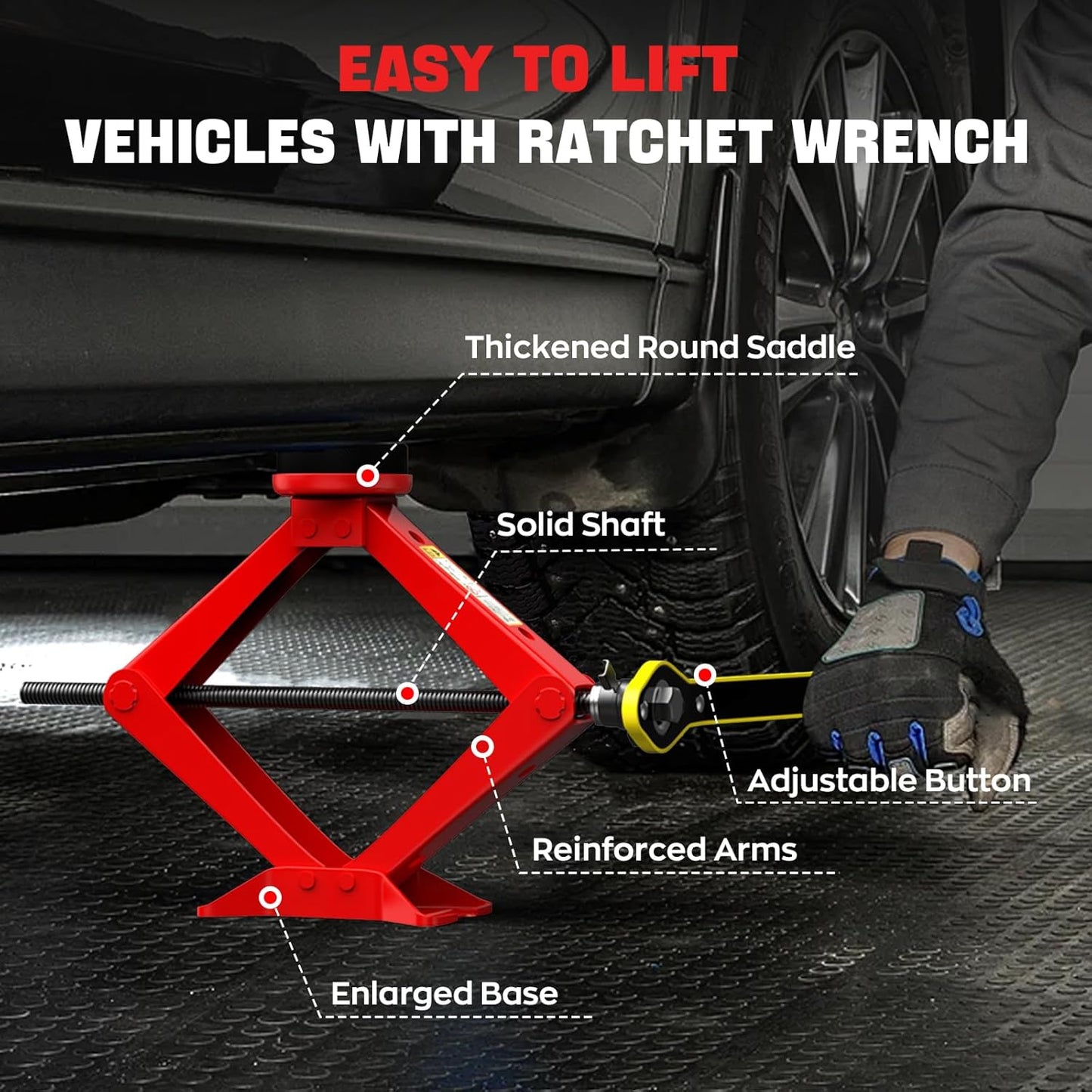 Scissor Jack for Car 2.5 Ton(5512 lbs) Car Jack Kit, Tire Changing kit with Lug Wrench Portable Auto Jack Tool Tire Jack for Car SUV MPV