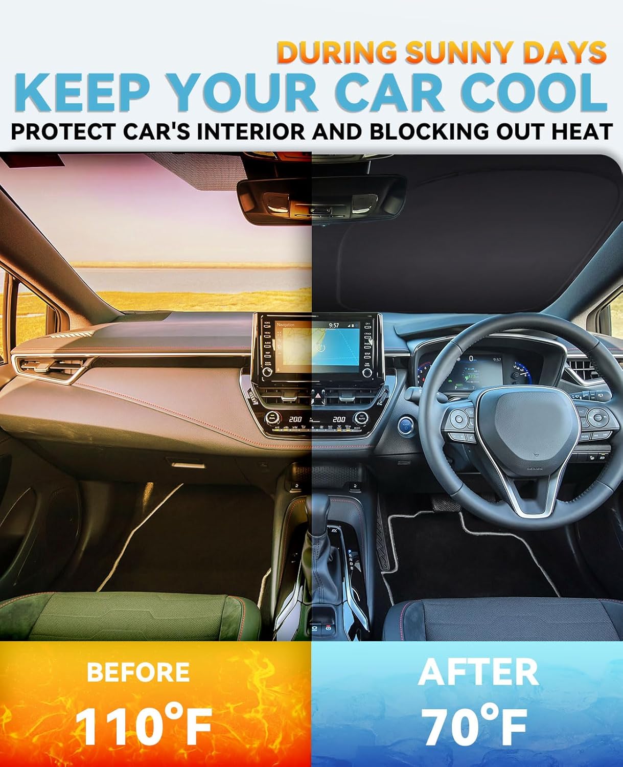 for Venza Sunshade Windshield Sun Shade for 2020 2021 2022 2023 2024 2025 Toyota Venza, LE, XLE, Limited, SUV Accessories Windshield Cover UV Protector Window Shields for Front Windscreen Block UV