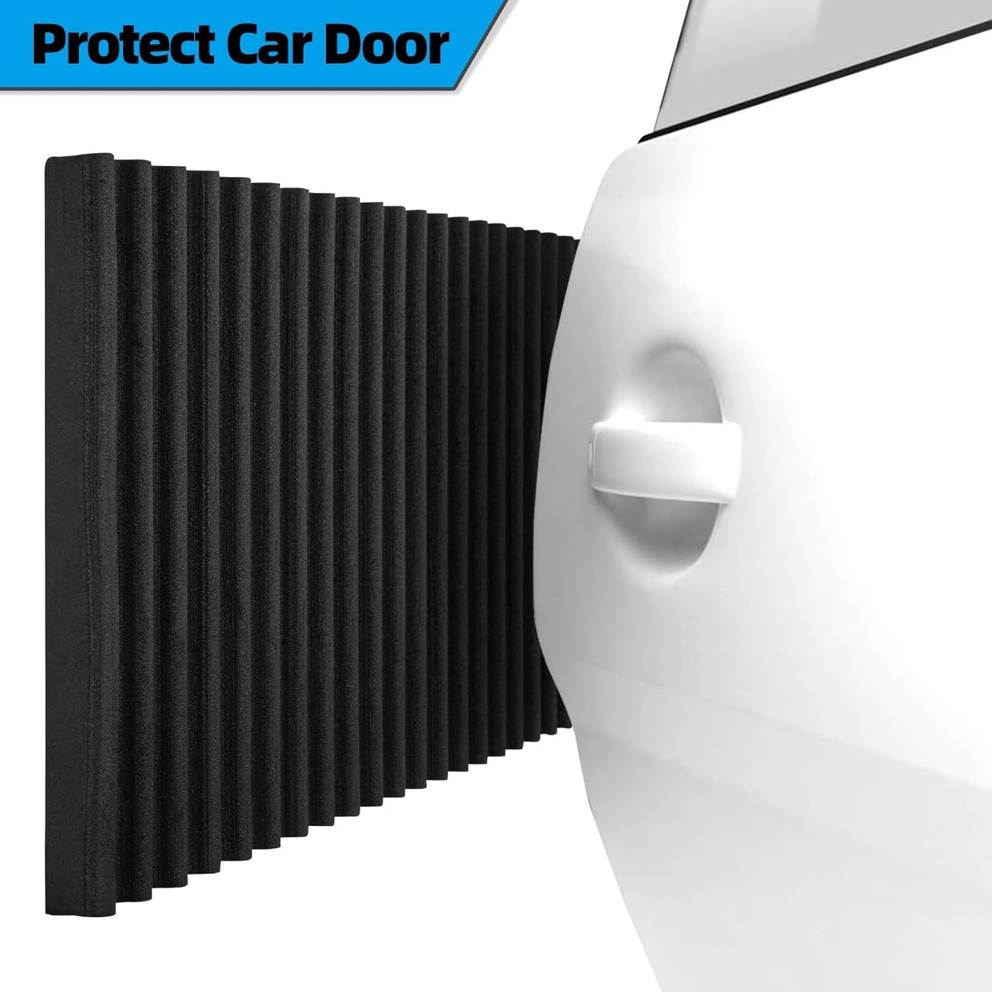 Spurtar Ultra Thick Garage Wall Protector Garage Parking Aid, Self-Adhesive Car Door Protector, Wavy-Mat Wall Padding, Vehicle Door Edge Guards, Bumper Guards Protection Pads, 79" L x 8" W x 3/5"