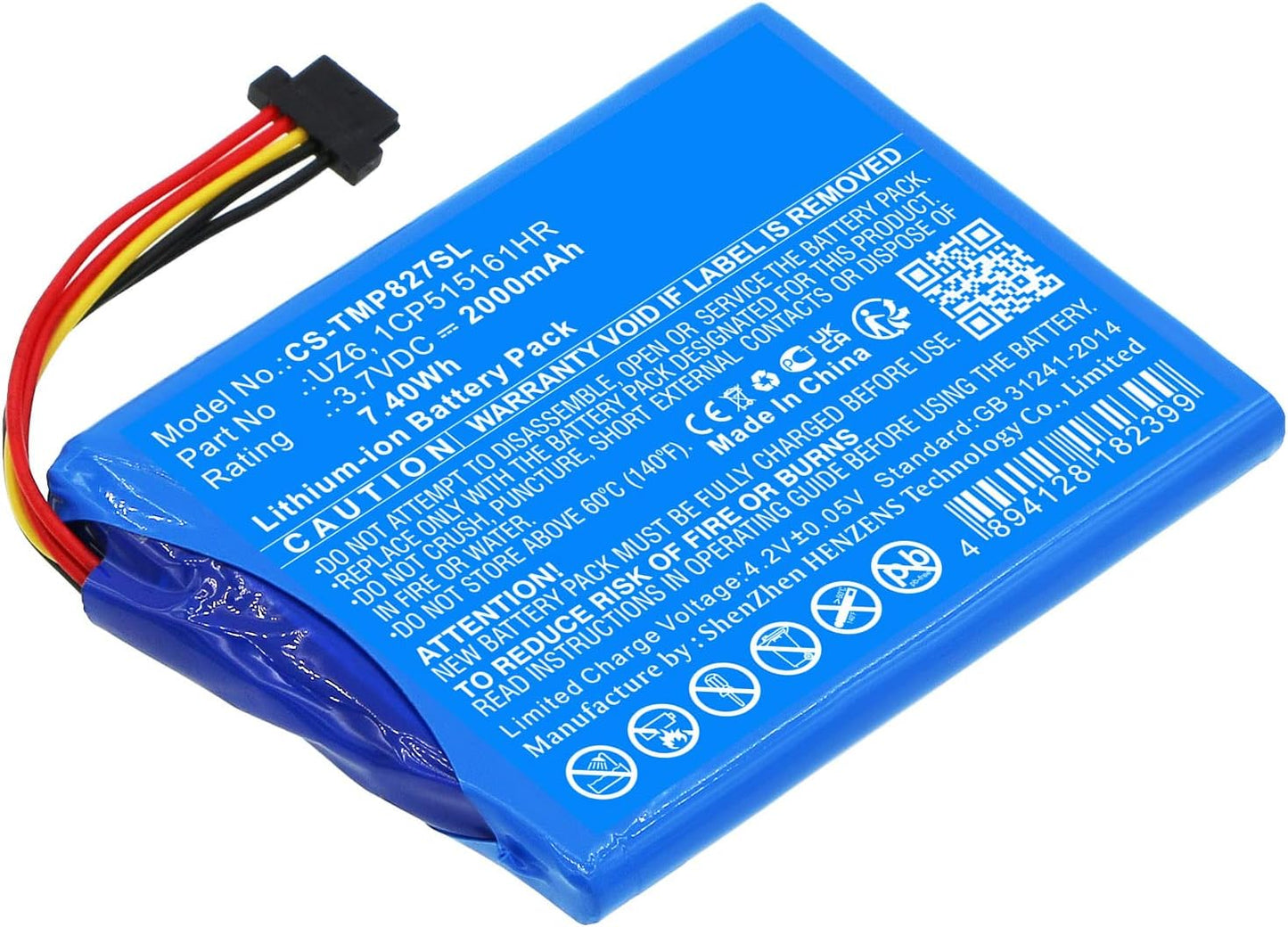 GPS Navigator Battery for Tomtom Pro 8270 Pro 8275 Bridge 4F173 UZ6 1CP515161HR