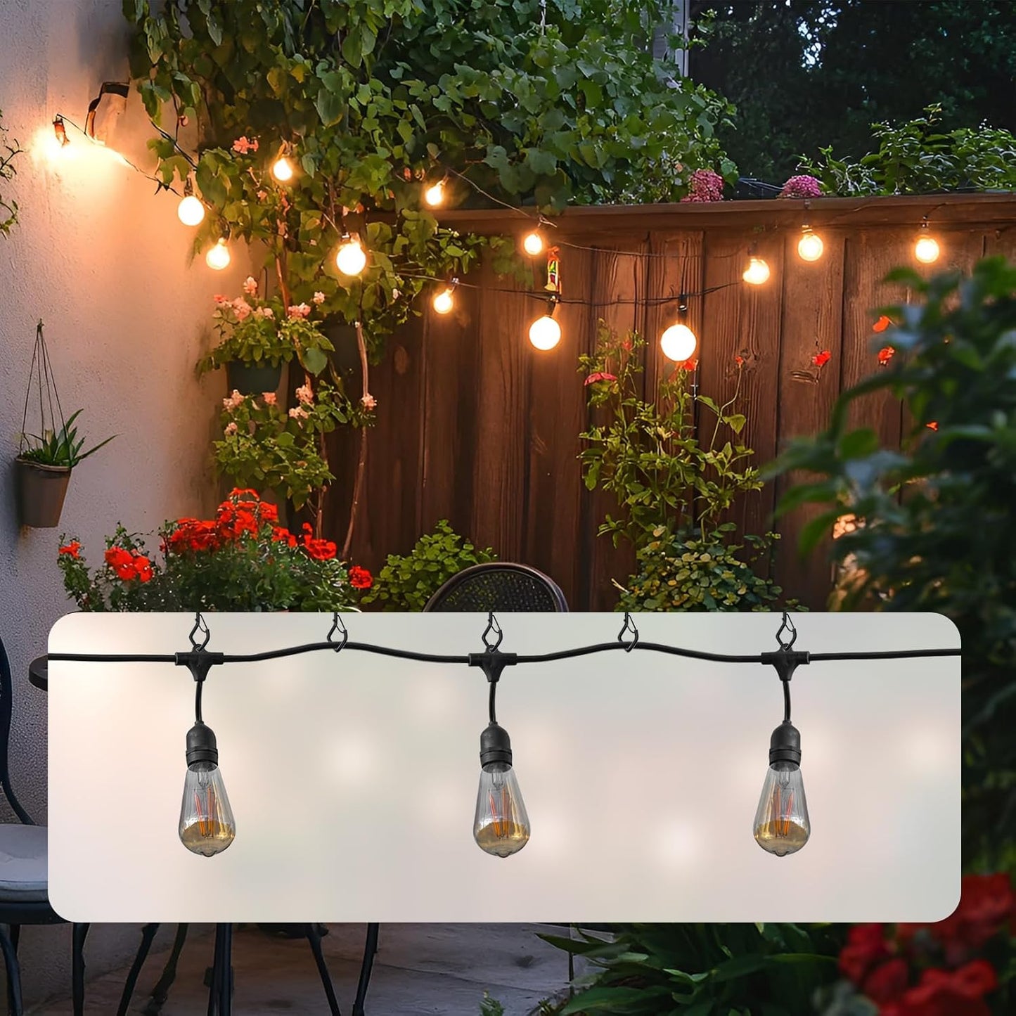 20 PCS Screw Hooks with Safety Buckle, Heavy Duty Ceiling Hooks for Hanging Outdoor String Lights, Plants, Wind Chimes, 2.36 inches, Black