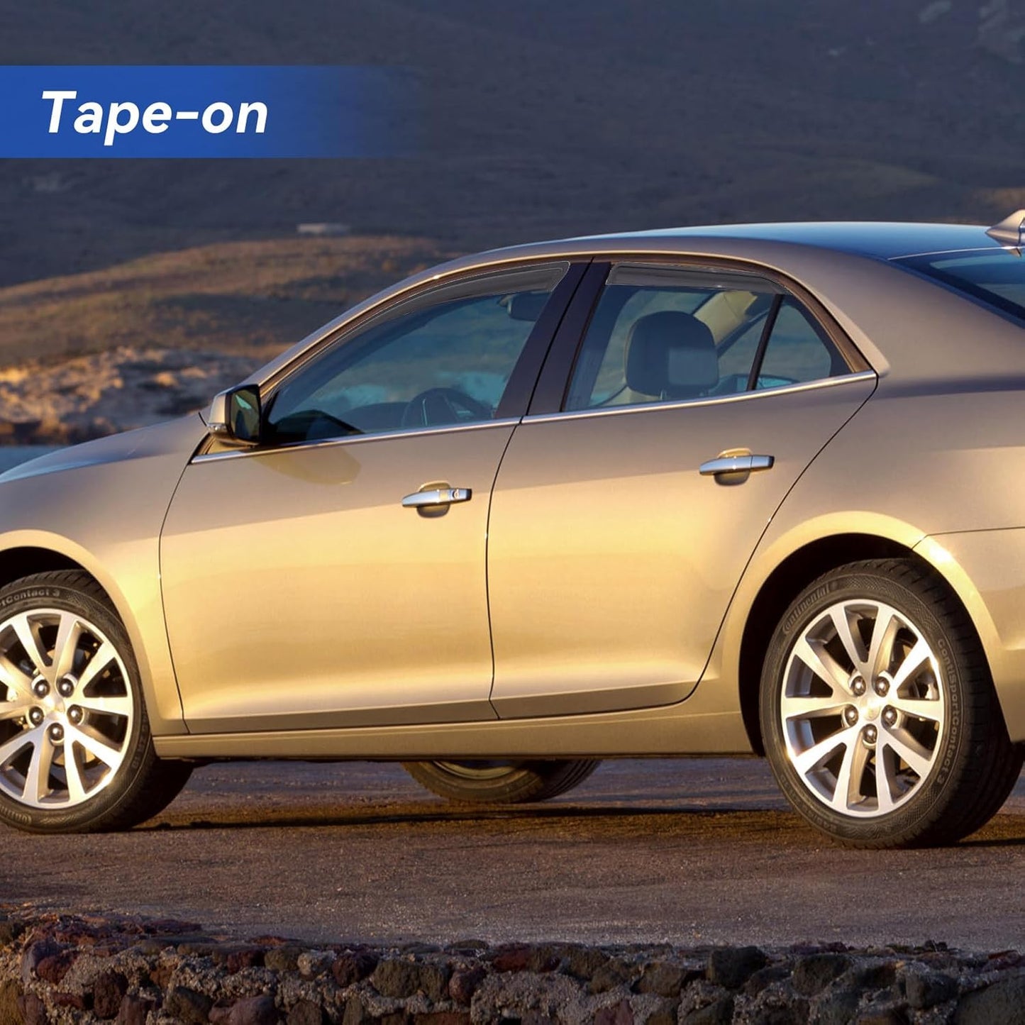 Window Visors Rain Guards Shield for 2008 2009 2010 2011 2012 Chevy Malibu, Out-Channel Window Vent Wind Deflectors Visors Shades for 08-12 Malibu