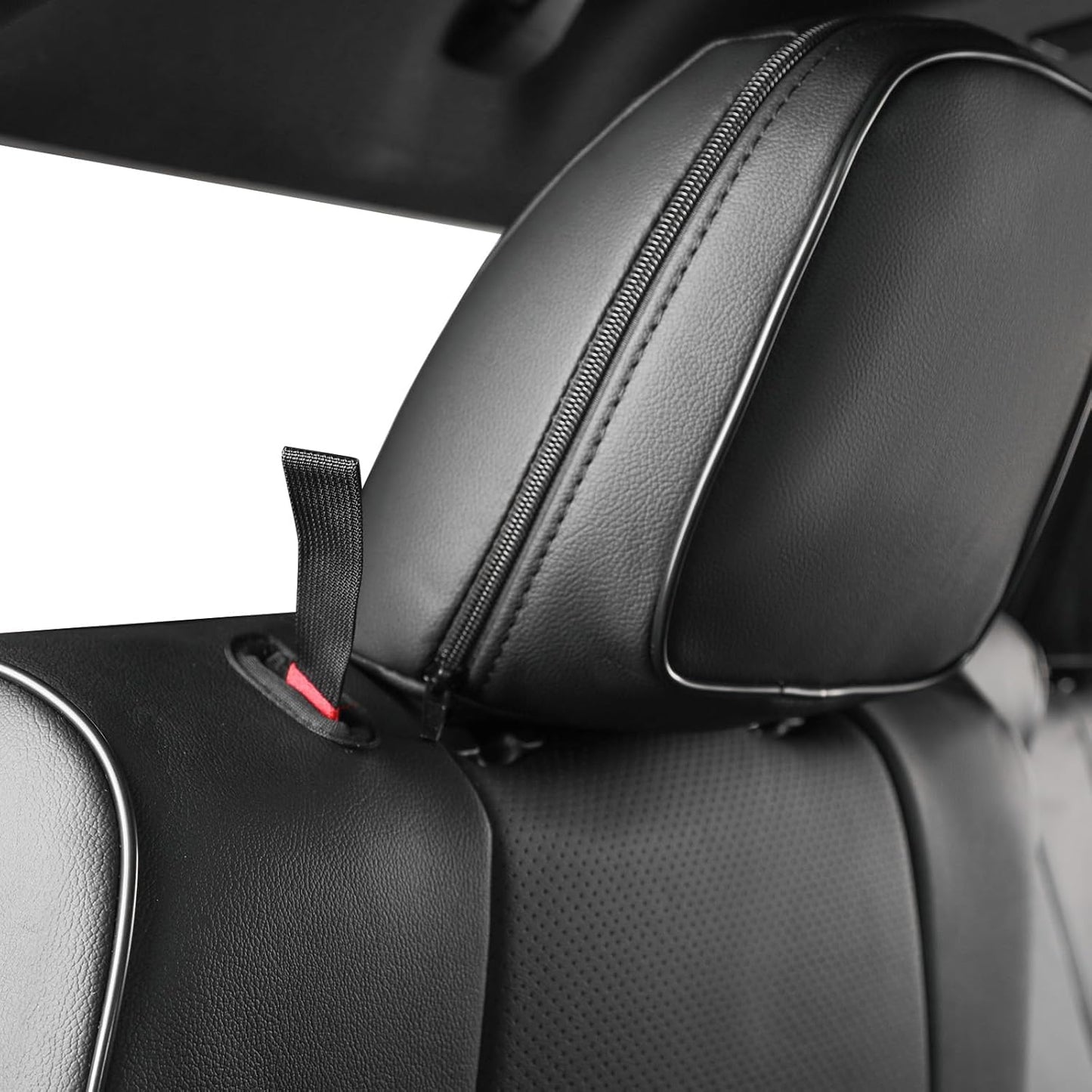 EKR Tacoma Back Seat Covers Custom for Select Toyota Tacoma (Hybrid) 2024 2025 Double cab TRD Sport,TRD Off-Road,Limited,Trailhunter- Second Row Only,Leather (Black)