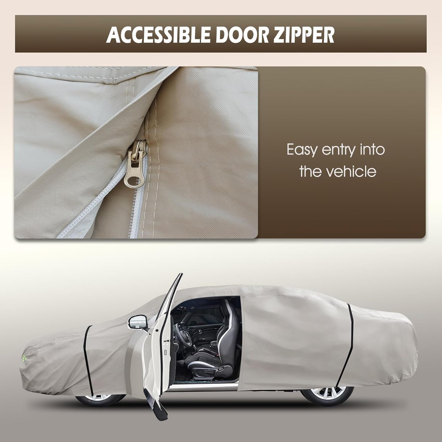 Migaven 6 Layers Car Cover Custom Fit for Toyota Camry 1996-2025, Honda Accord 2001-2025, Waterproof Full Exterior Cover Rain Sun Protection with Door Zipper