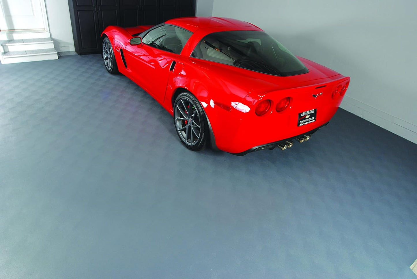 G-Floor Seamless Sheet Vinyl Shed Flooring Cover with Bonded Fibrous Backing - Levant Pattern (8' x 10', Slate Grey)