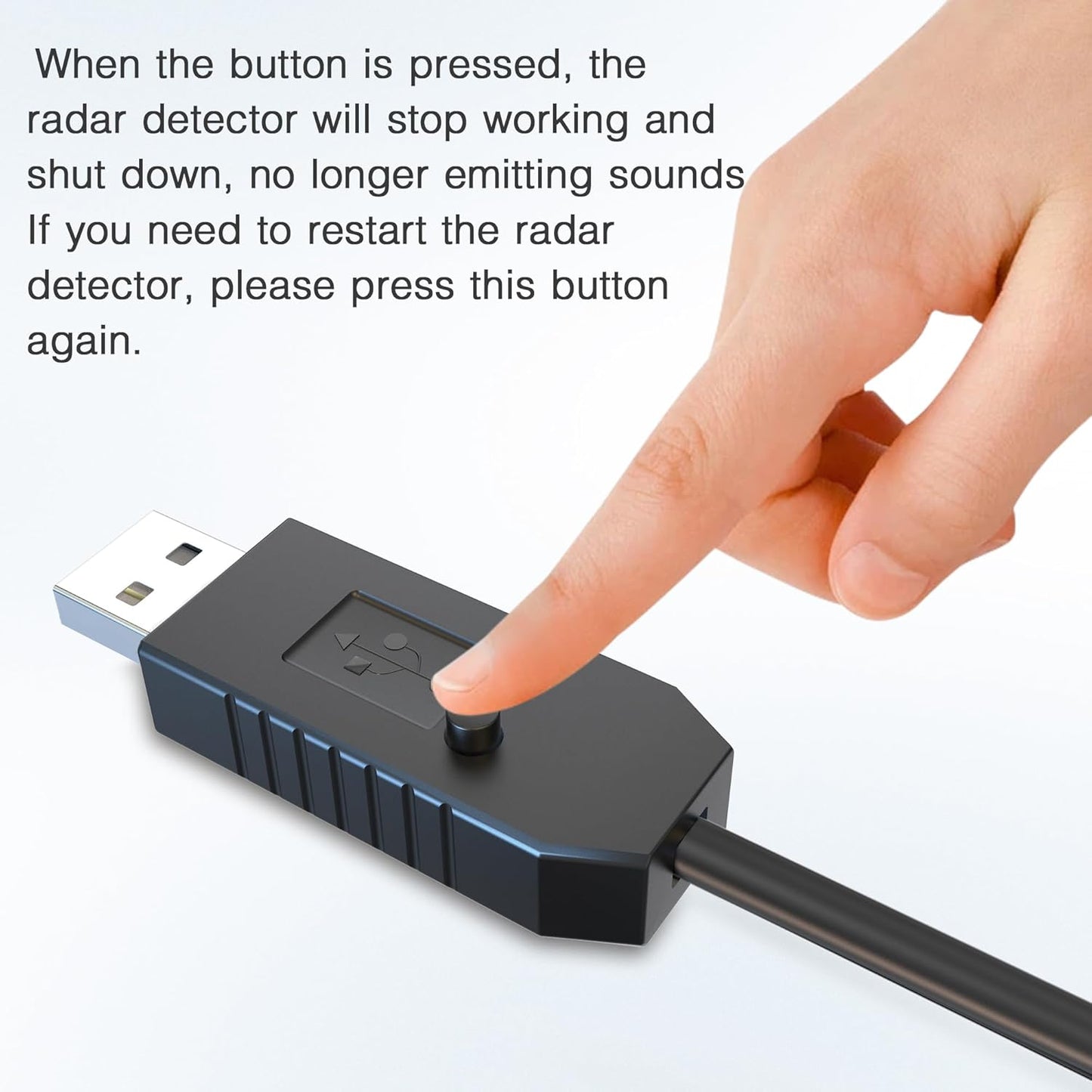 Radar Detector Cable, USB to RJ11 Plug Power Cord with Mute Function,Replacement Power Cable,for Escort Smart MAX 360 Passport Cobra 360 Unide R1/3/4/DFR8/9 Radenso XP etc Radar Detector.