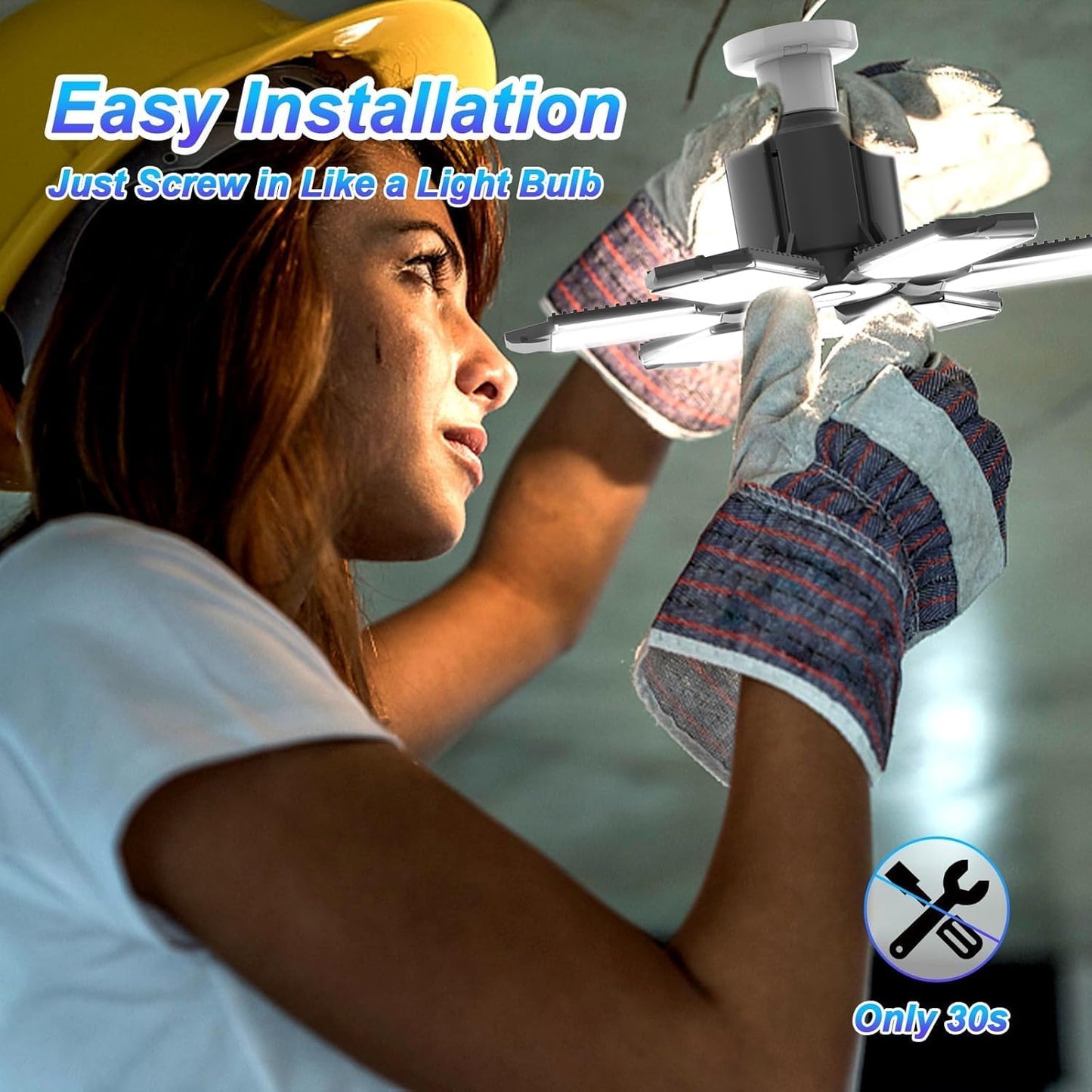 4 Pack LED Garage Lights,220W Super Bright Ceiling Led Shop Lights,Deformable Scew in E26 Base Garage Light for Basement Warehouse Workshpo