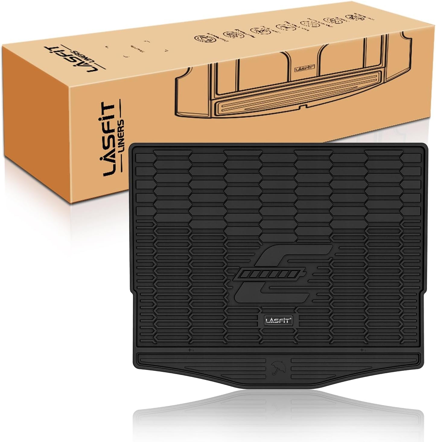 LASFIT Trunk Mat for Ford Mustang Mach-E 2021-2025(Trunk Base Upper Position) TPE All Weather Custom Fit Cargo Liner