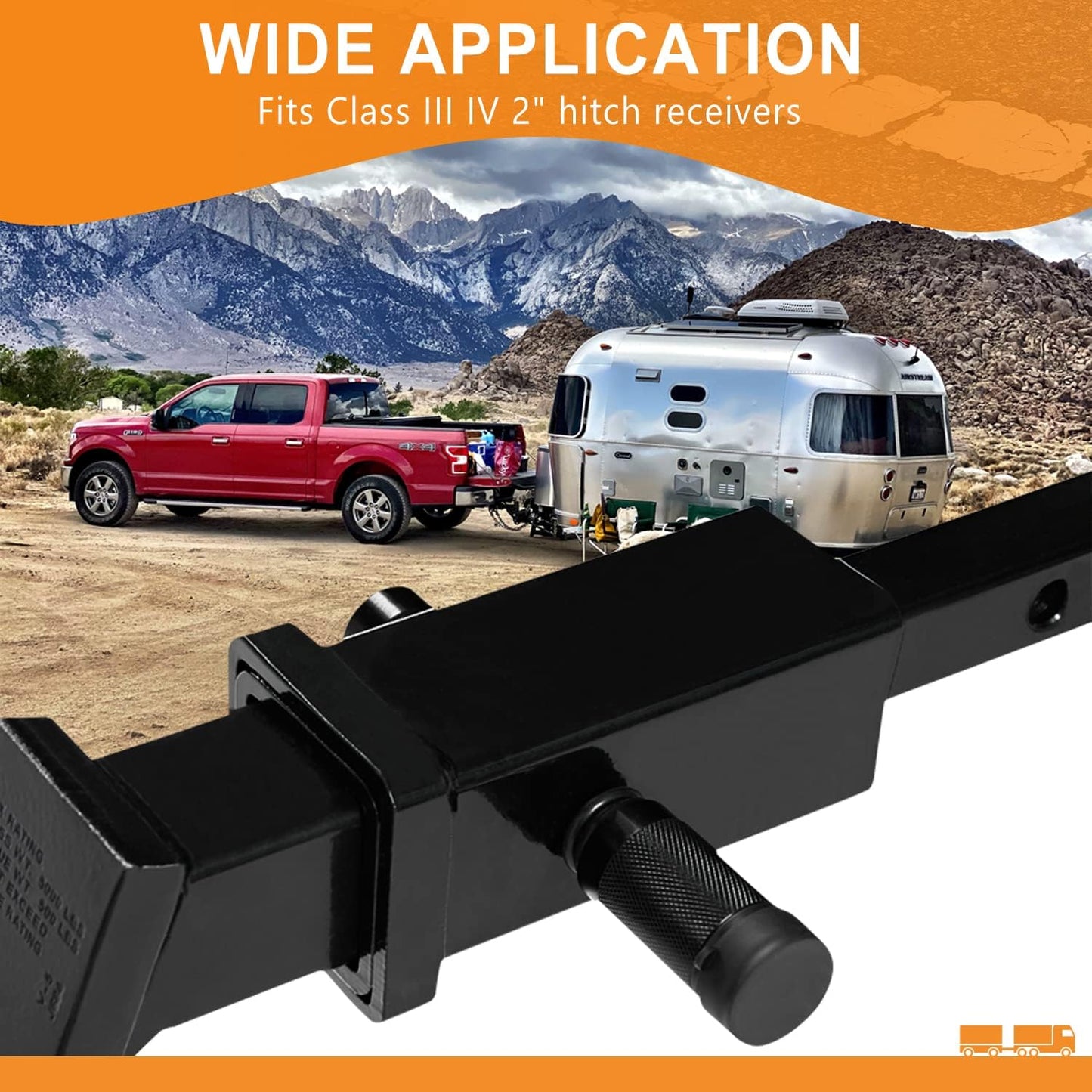 Trailer Hitch Locks, Hitch Lock with 5/8'' Pin Fits Class III IV 2" Hitch Receivers, Tow Hitch Lock with Anti-Rattle O-Rings for Trailer Truck Car Boat (4 Pack)