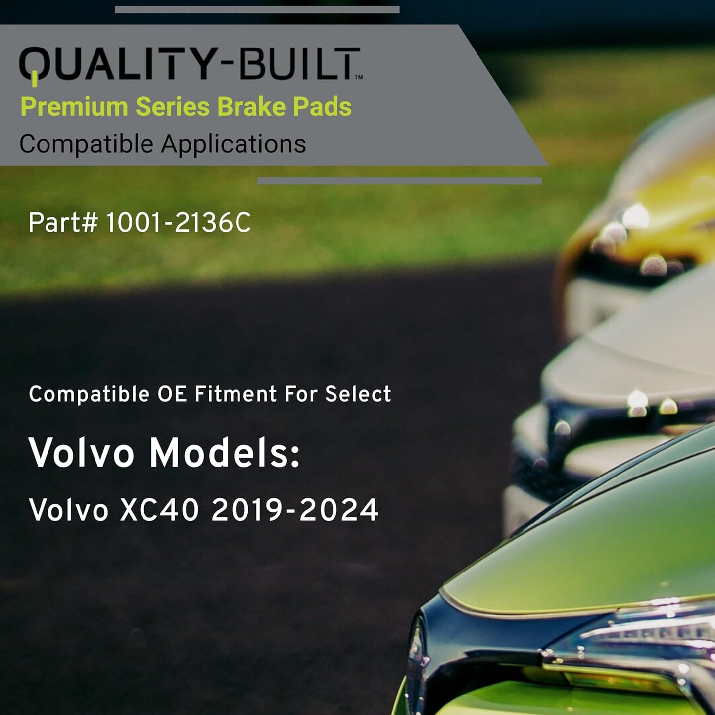 Premium Ceramic Rear Brake Pads (1001-2136C) Compatible with Volvo XC40 2019-2025