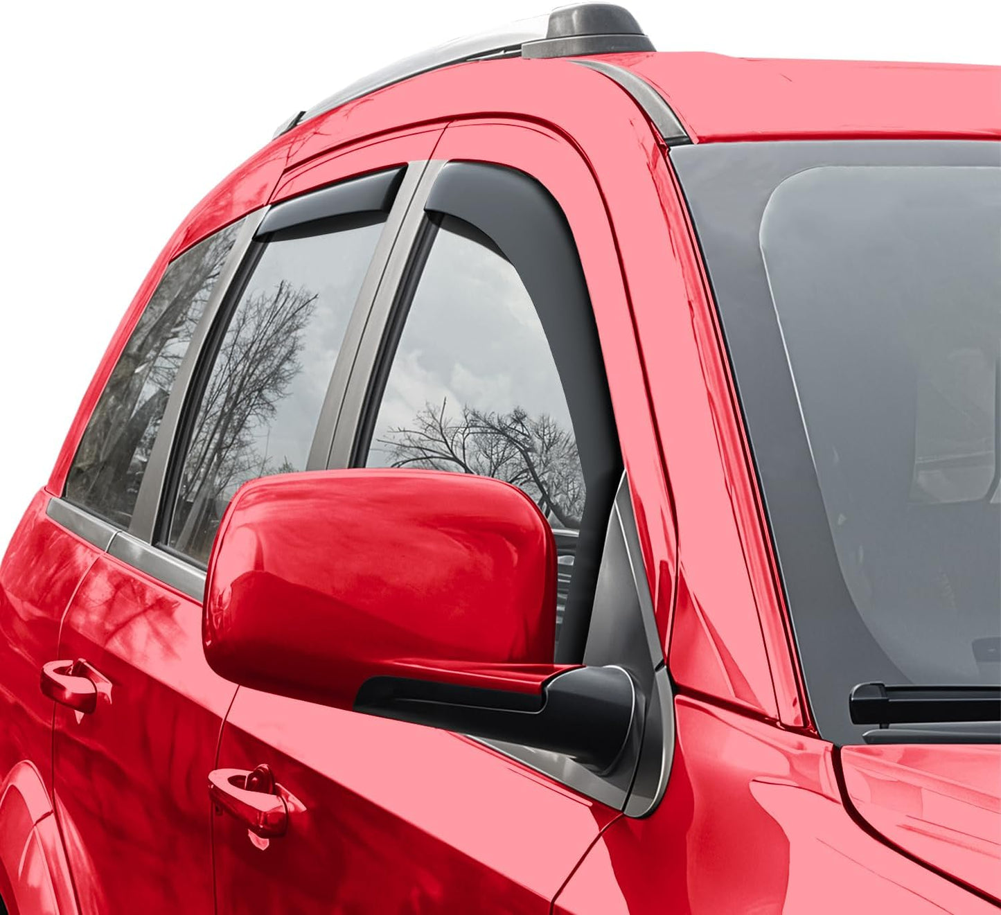 Voron Glass in-Channel Extra Durable Rain Guards for Dodge Journey 2009-2020, Window Deflectors, Vent Window Visors, 4 Pieces - 200480