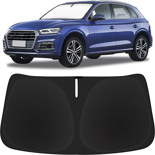 Windshield Sun Shade Sunshade for 2014-2016 2017 Audi Q5 SQ5 Premium, Premium Plus, Prestige Crossover SUV Heat Protection Accessories Windshield Cover for Audi Q5 Front Window Protector Sun Visor