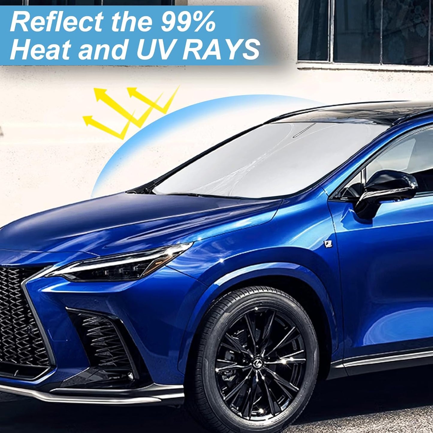 Custom Fit NX NX250 Windshield Sunshade for 2015-2022-2024 2025 Lexus NX350 NX350h NX450h Accessories Front Window Shades Cover for Windshield Sun Visor Protector 210T Reflector Block Heat UV Rays