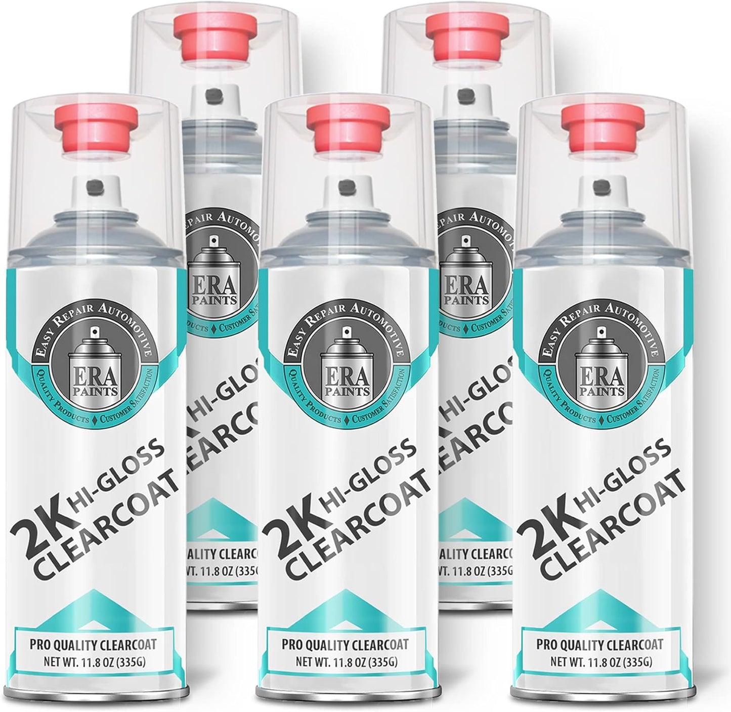 ERA Paints 2K High Gloss Clear Coat Spray/Aerosol Can – Professional Quality & Finish - Easy to Use – Best Value (5 pack)