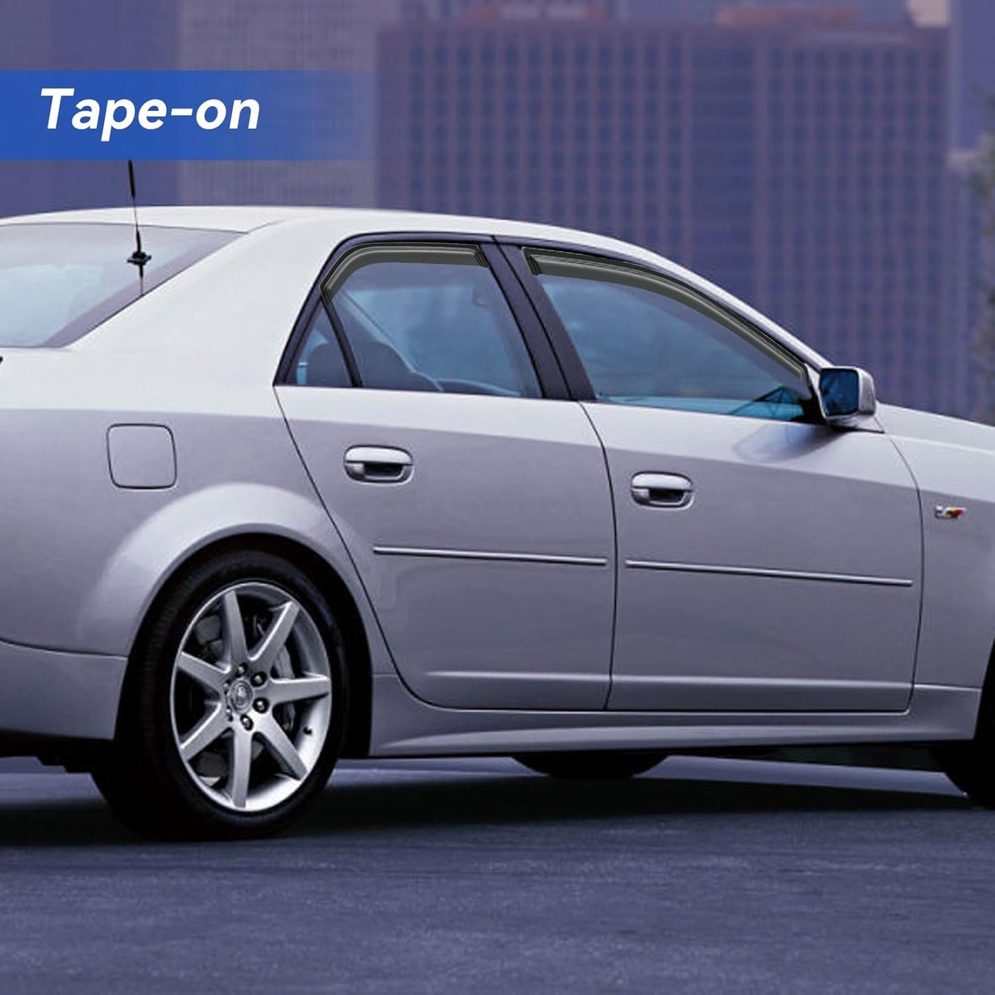 Window Visors Rain Guards Shield for 2003-2007 Cadillac CTS, Out-Channel Window Vent Wind Deflectors Visors Shades for 03-07 Cadillac CTS