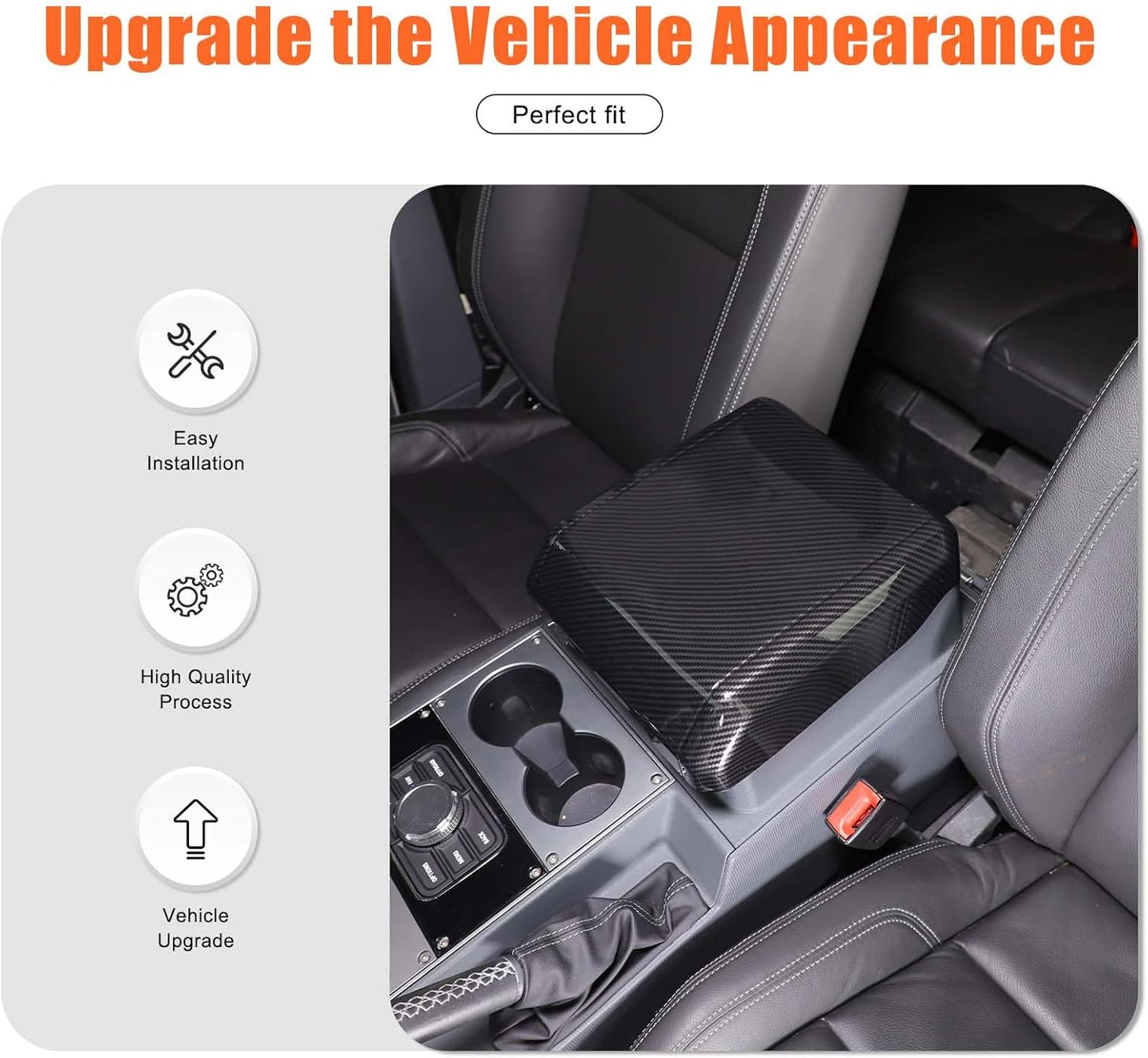 Armrest Box Cover Center Console Pad Compatible with INEOS Grenadier 2020-2025, Auto Armrest Cover, Fashionable and Beautiful, Waterproof Car Center Console Armrest Cover (Carbon Fiber)