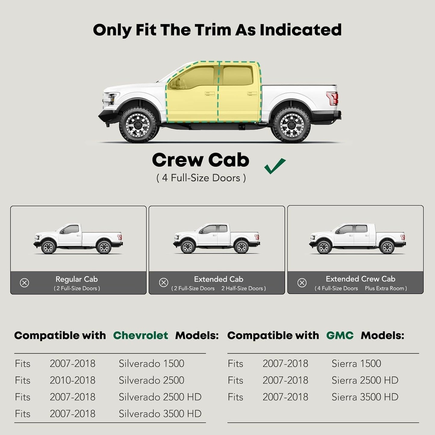 YHTAUTO 6" Running Boards Side Steps Compatible with 2007-2019 Chevy Silverado & GMC Sierra 1500/2500 HD/3500 HD, Crew Cab, Oval Bent Ends Stainless Steel Polished Chrome, Truck Cab Side Step Rails
