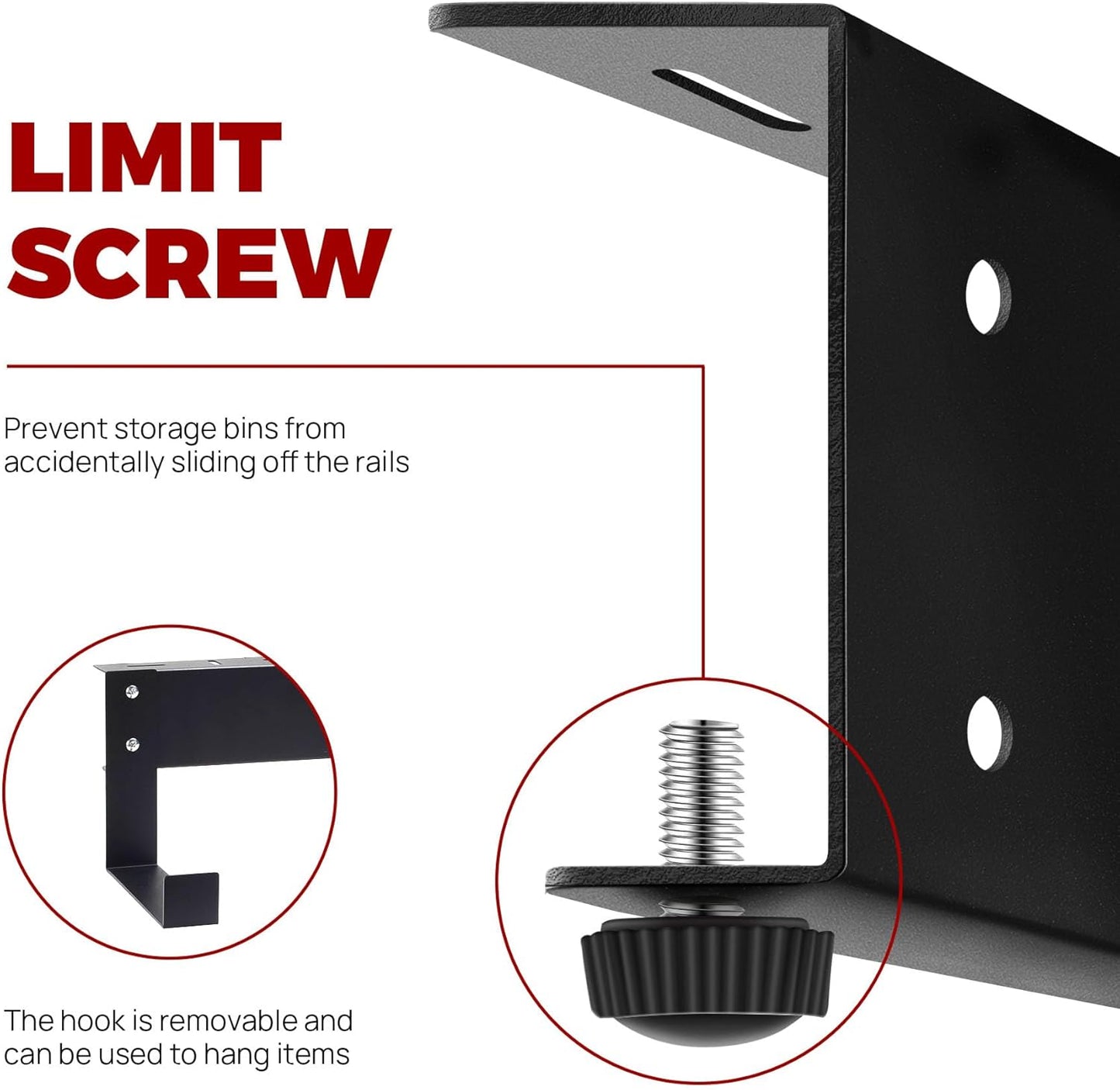 Overhead Garage Storage Rack System – Heavy-Duty Adjustable Ceiling Rails for Totes, Fits Most Storage Bins (8 Sets Hold 4 Bins Each)