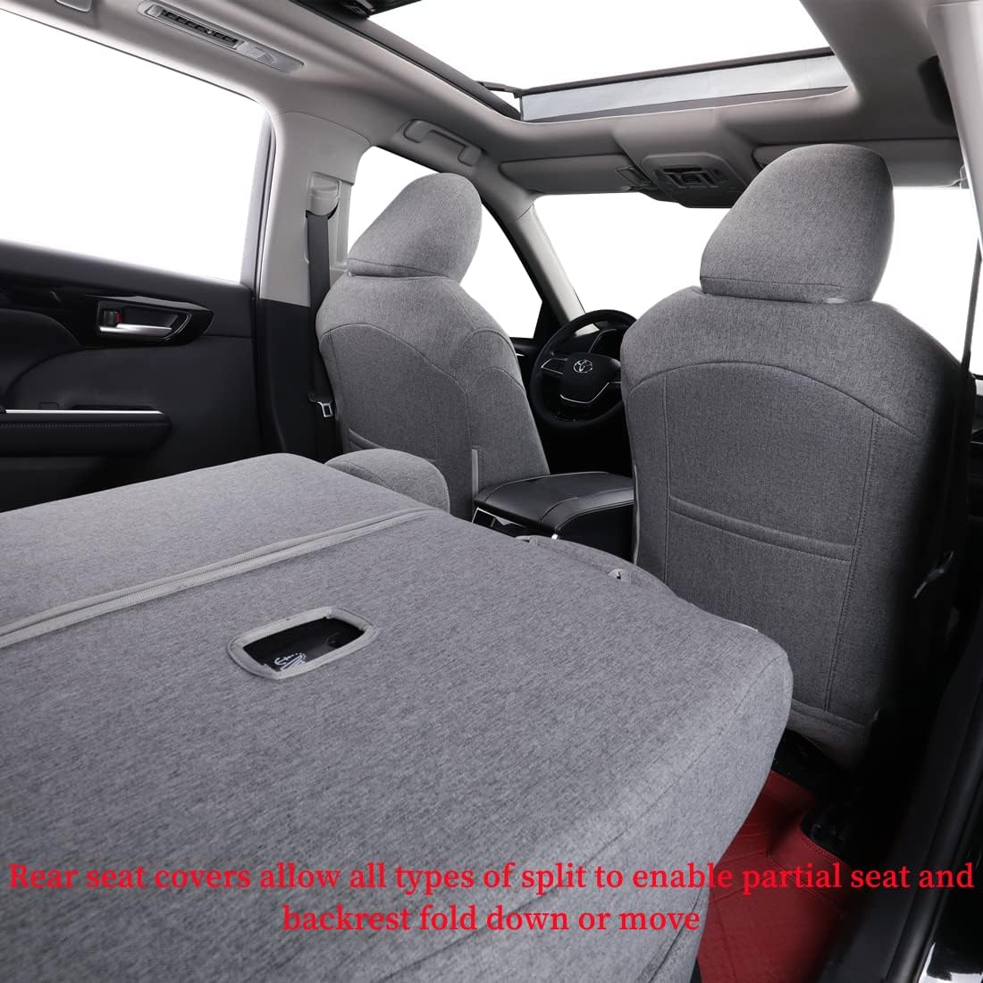 coverdream Custom Seat Covers Compatible with Select Toyota Camry Hybrid XLE,Hybrid XSE 2018 2019 2020 2021 2022 2023 Models (Gray,Full Set)