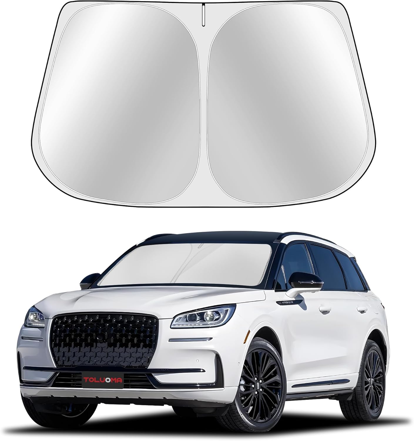 Custom Fit Windshield Sun Shade for Lincoln Navigator 2018-2025 - Full Coverage, 210T Reflective Fabric, Double-Layer Design - Blocks 99% UV Rays, Keeps Car Cool, Easy to Install and Store