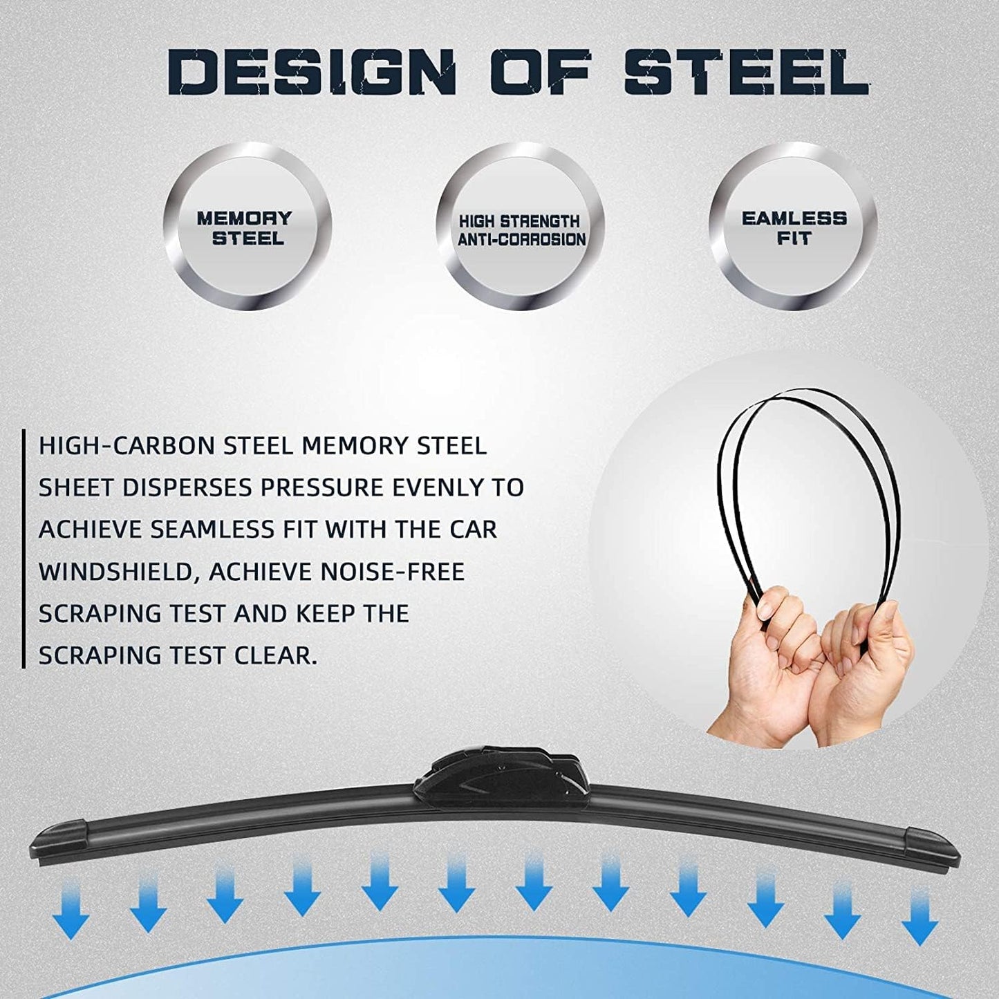 AUTOBOO 26"+18" Windshield Wipers with 12" Rear Wiper Blade Replacement for Nissan Murano Infiniti QX50 Acura RDX 2017 2018 2019 2020 2021 2022 2023-Original Factory Quality (Pack of 3)