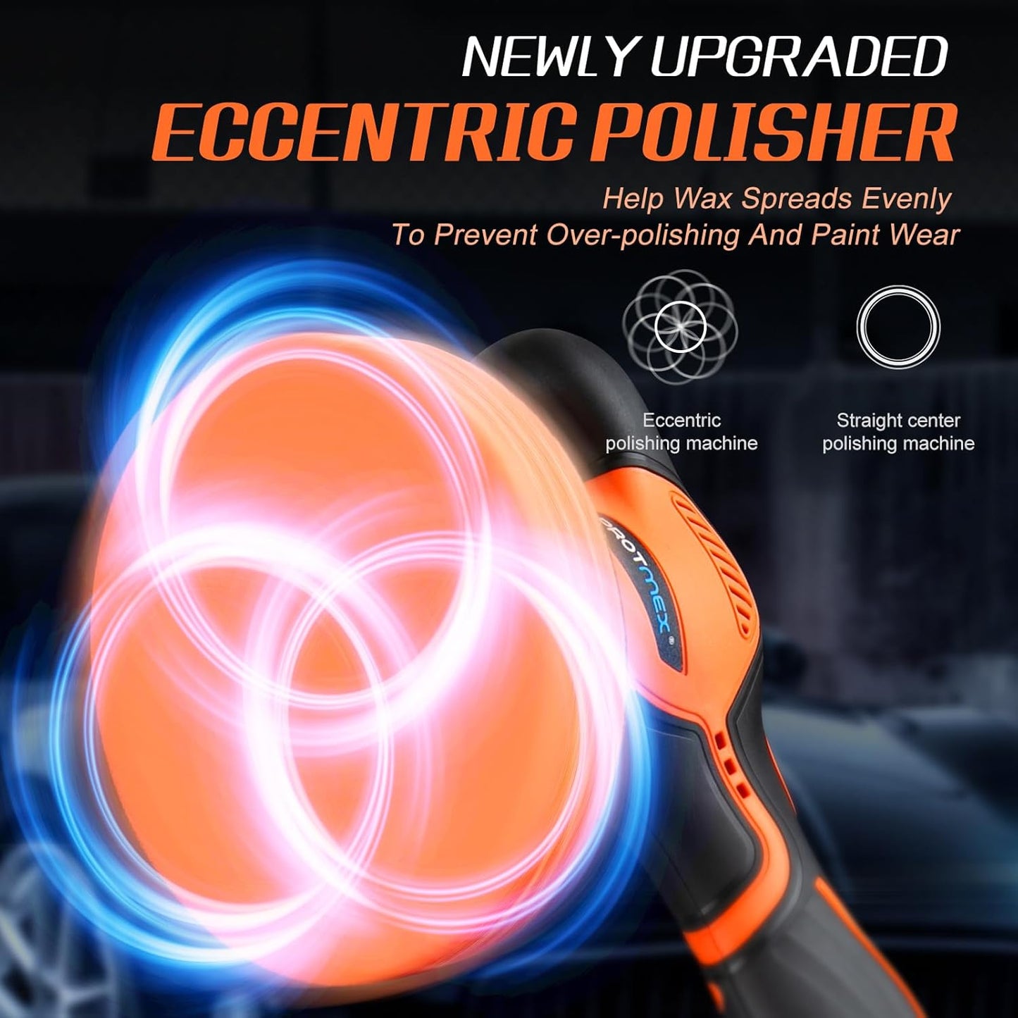 Cordless Car Buffer Polisher w/ 2x2000mAh 21V Batteries, 6 Inch Car buffer Waxer Kit, Car Polishing Machine w/ Extra 18 PCS Attachments & 6 Variable Speed, Car Buffer Polisher for Car Detailing