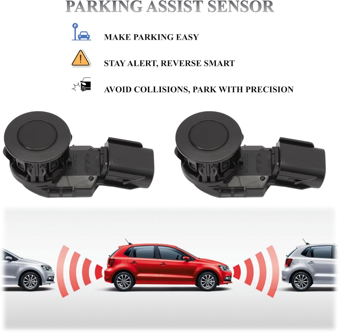 Backup Sensor Reverse Backup Parking Rear Bumper Park Assist Object Sensor Compatible for Toyota RAV4 2016-2018 for Toyota Tundra 2014-2018 Rpalce#893410C010 8934142030 893410C011 (4 Pcs)