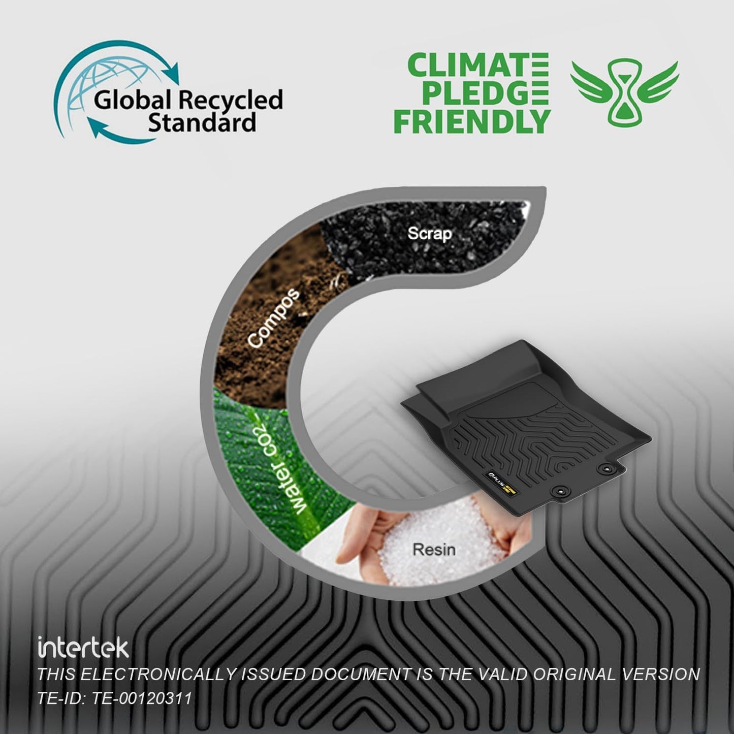 G-PLUS Floor Mats Compatible with Ford C-Max 2013-2018/Fits Ford Escape 2013-2019 TPE All Weather Full Cover Protection 3 Piece Black