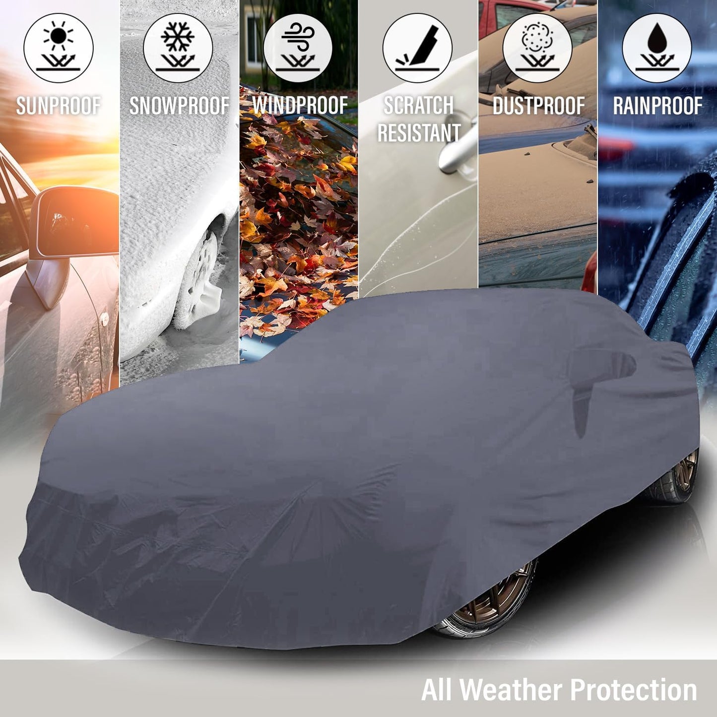 Supreme Full Car Cover – for Pontiac G8 2008 2009 Sedan 4-Door Semi Custom Fit Waterproof Full Coverage All Weather Windproof Dust Proof Indoor Outdoor Automobile