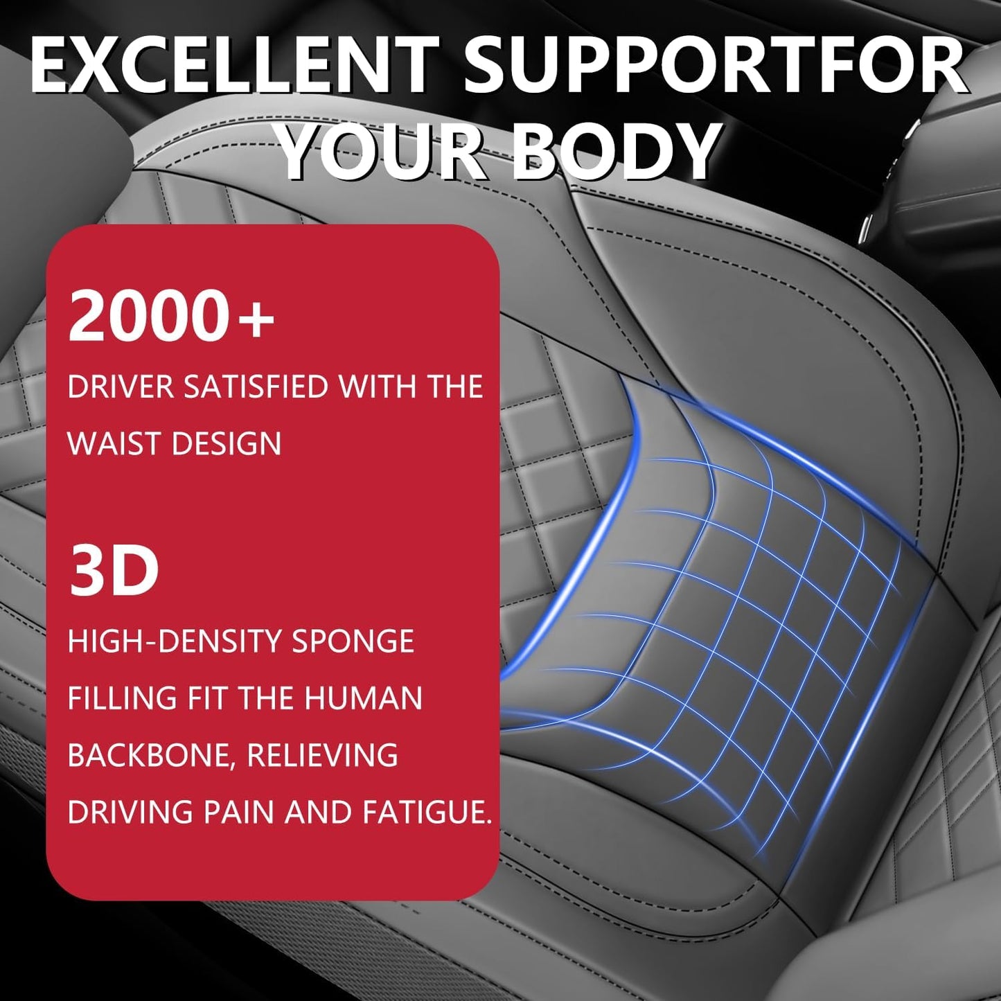 BABYBLU Chevy Chevrolet Silverado GMC Sierra Car Seat Covers Fit 2007-2023 2024 2025 1500/2500HD/3500HD (Grey, Full Set)