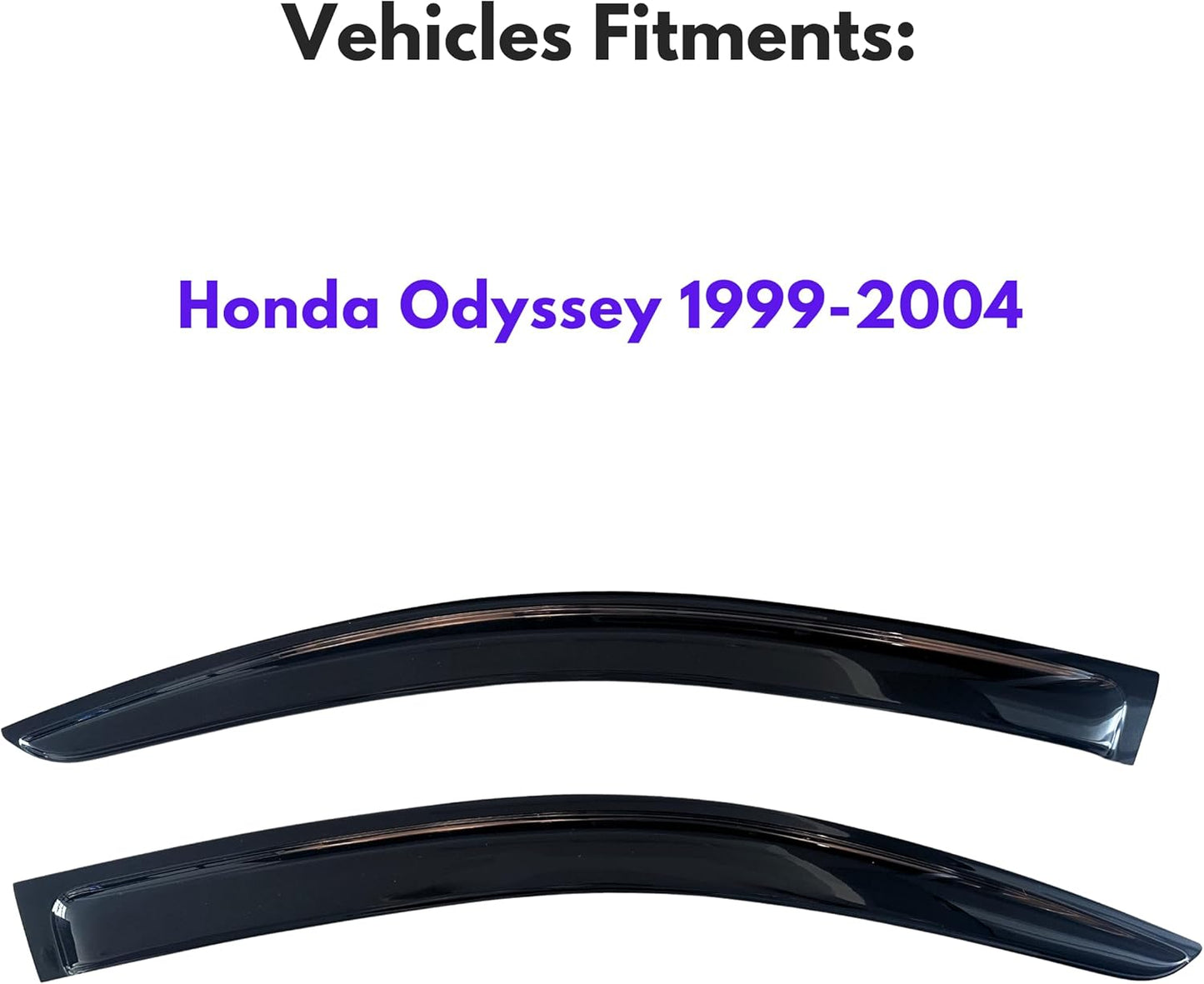 KPY Window Visor Compatible with Honda Odyssey 1999-2004, 2PC Rain Guard Side Window Vent Deflectors Tape-On Style, 1999 2000 2001 2002 2003 2004