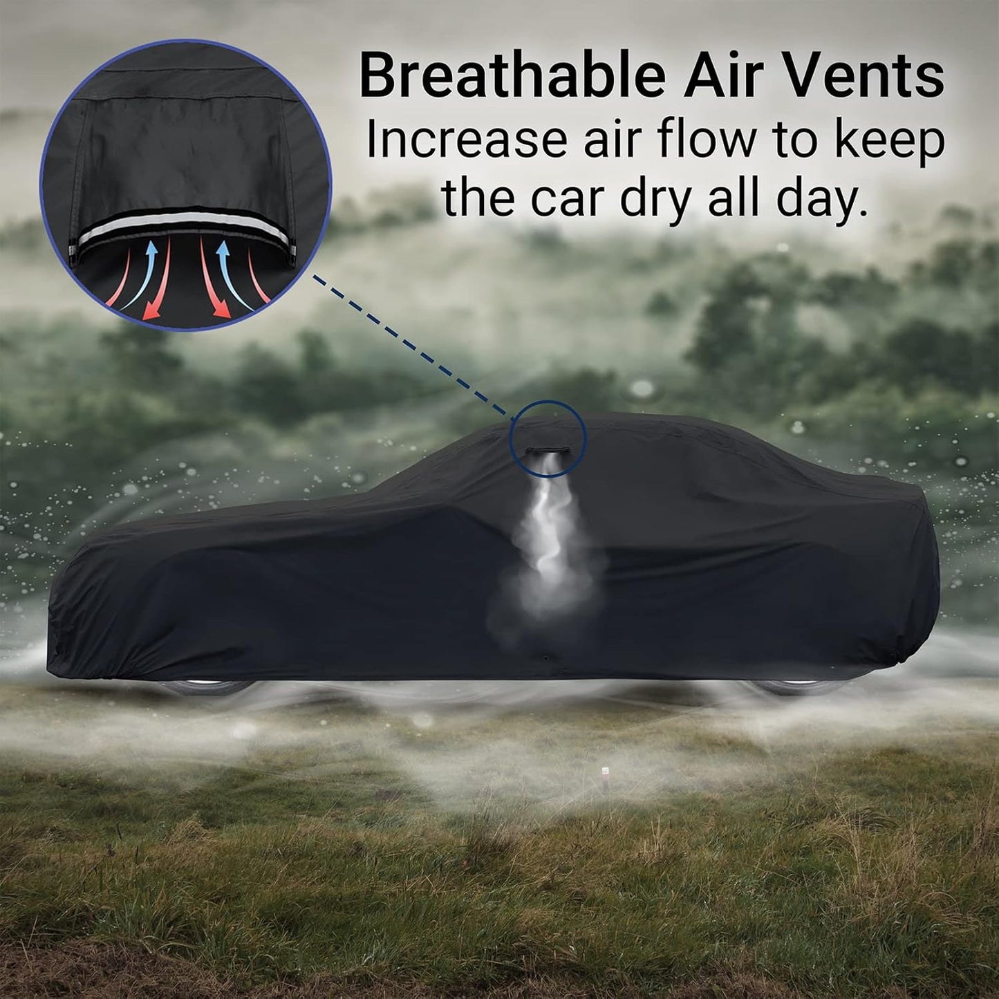 iCarCover Custom Car Cover for 1979-2004 Ford Mustang Waterproof All Weather Rain Snow UV Sun Protector Full Exterior Indoor Outdoor Car Cover (Stripe - Black/Red)