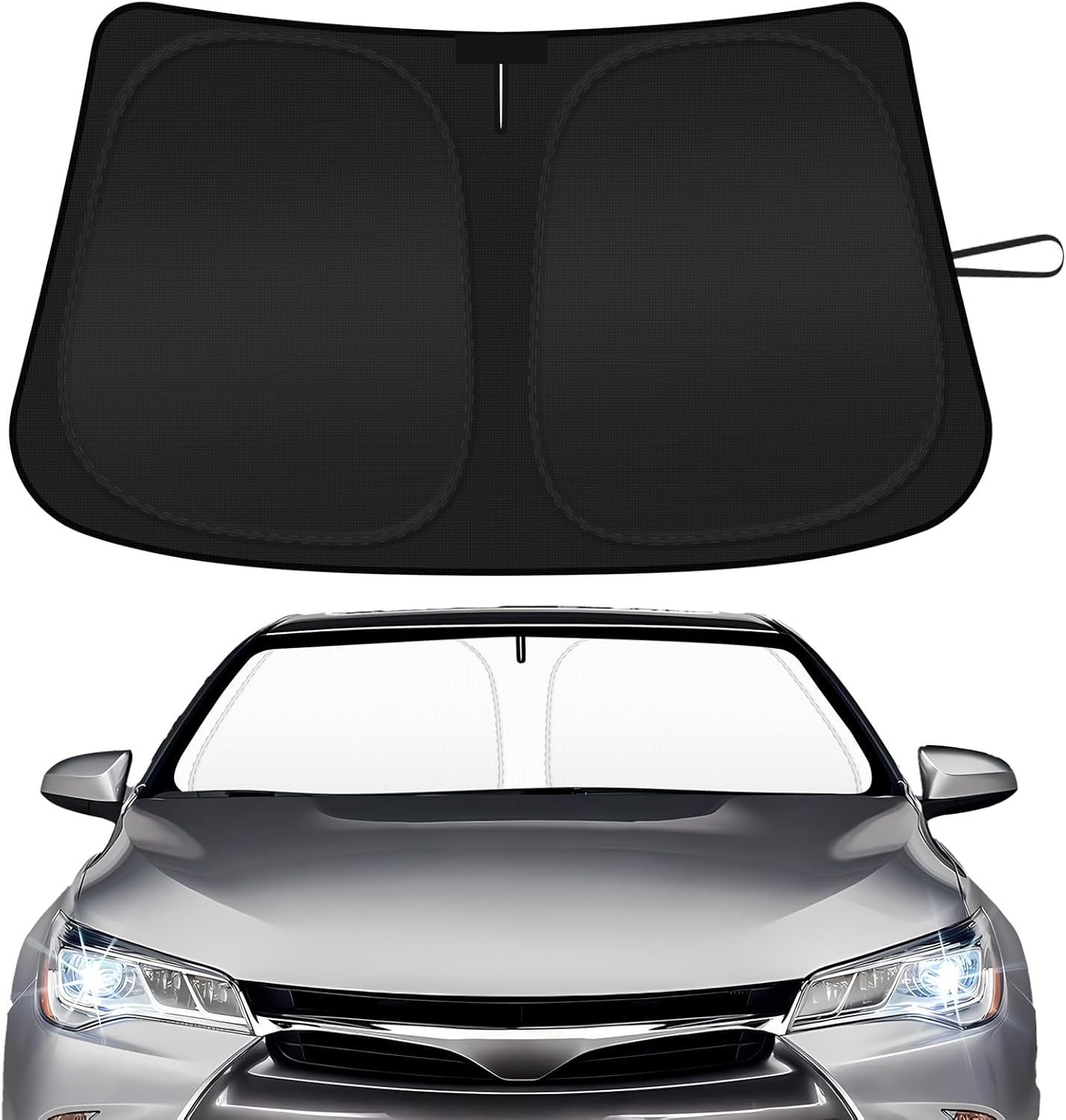 Car Windshield Sun Shade Compatible with 2012 2013 2014 2015 2016 2017 Toyota Camry Accessories Foldable Front Window Sunshade Custom Windshield Cover Sun Visor
