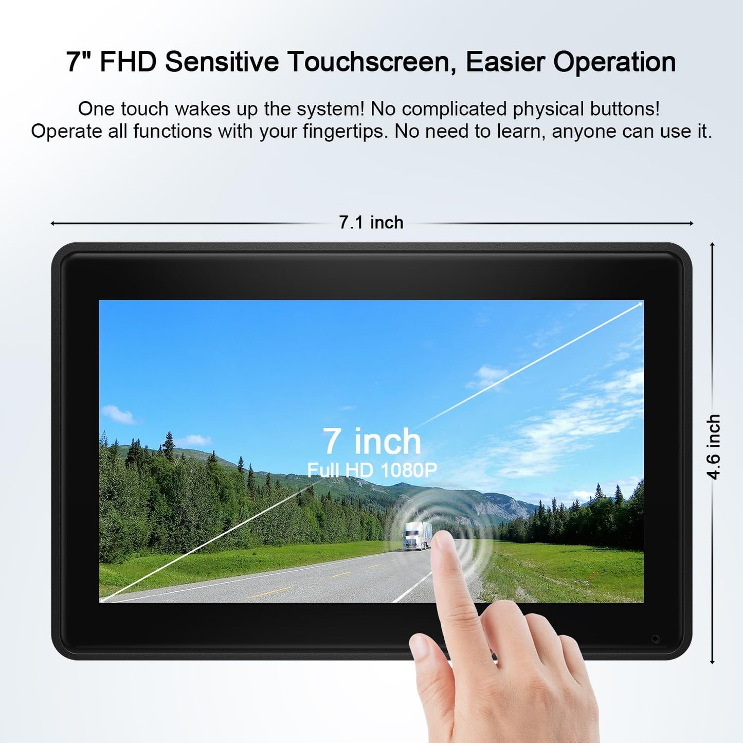 Fookoo 2 Magnetic Solar Wireless Backup Camera 7" IPS Touchscreen Monitor 1 Min DIY Install Portable Scratch-Proof No Drilling HD 1080P DVR Rechargeable Night Vision for Car RV Truck Camper - DCM702