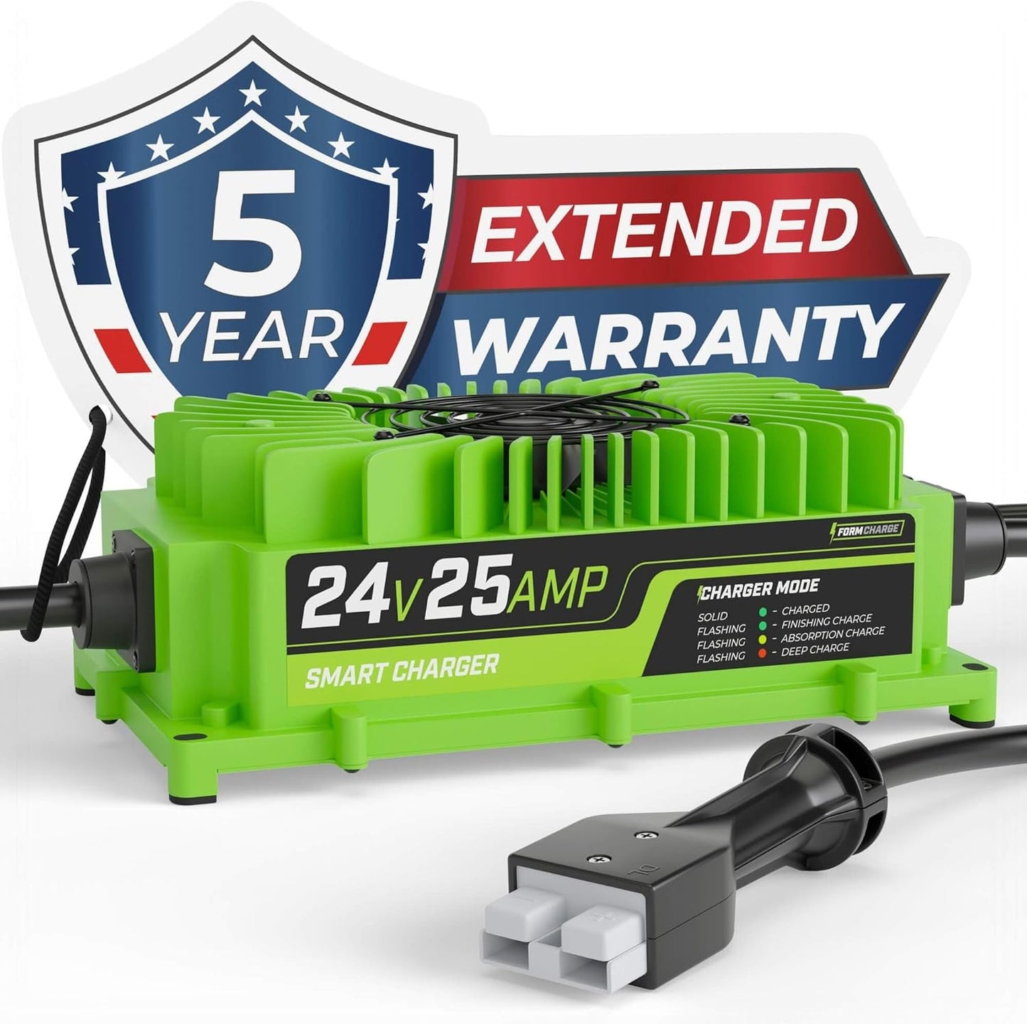 FORM 24 Volt Battery Charger for Genie Skyjack, JLG Scissor Lift, Forklift, Electric Pallet Jack, Floor Scrubber - 24V 25A (24V SB-50)