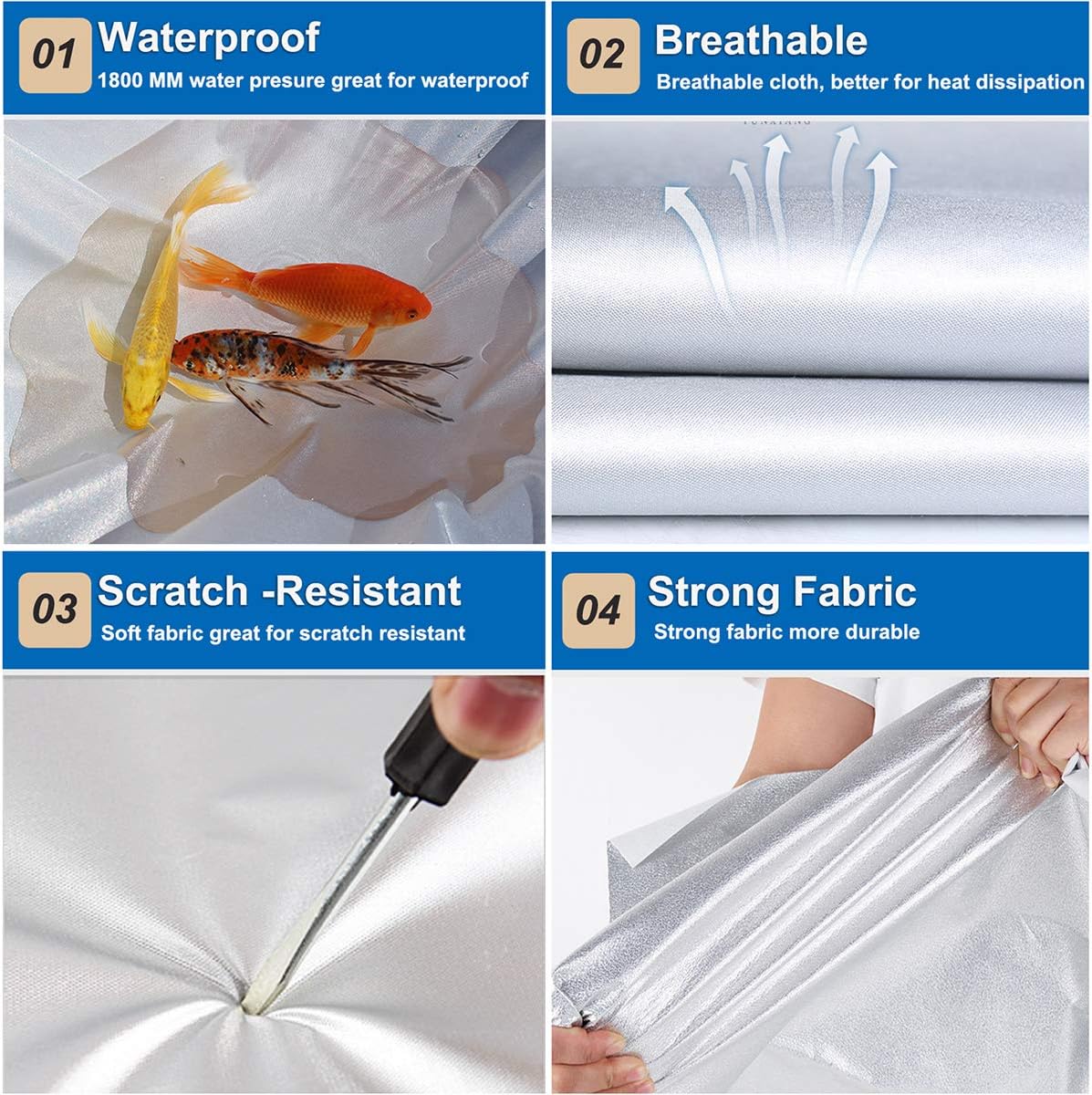 KouKou SUV Car Cover Waterproof All Weather for Automobiles, Full Exterior Jeep Cover Outdoor Universal Fit for Subaru Outback, Toyota Rav4, BMW X3, Chevy Equinox，Benz GLC, etc. (181 to 190 inches)