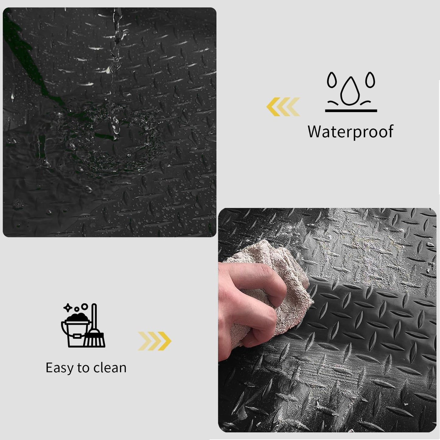 Premium Garage Floor Mat, Commercial Grade Heavy Duty Parking Mat for Garage Floor, Golf Cart Parking, Water/Stain Resistant Floor Runner (Black Diamond, 8 x 6.5 Feet)