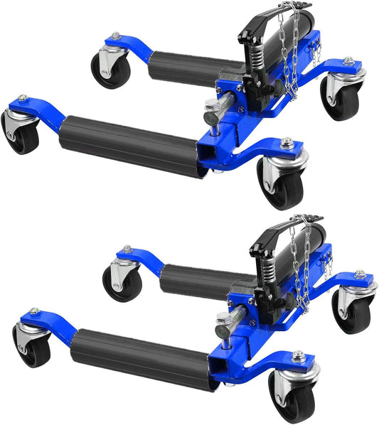 2 Pcs Car Wheel Dolly with Hydraulic Tire Jack, 1500LBS Capacity Trailer Dolly for Vehicle Positioning for Truck Rv Trailer, Blue