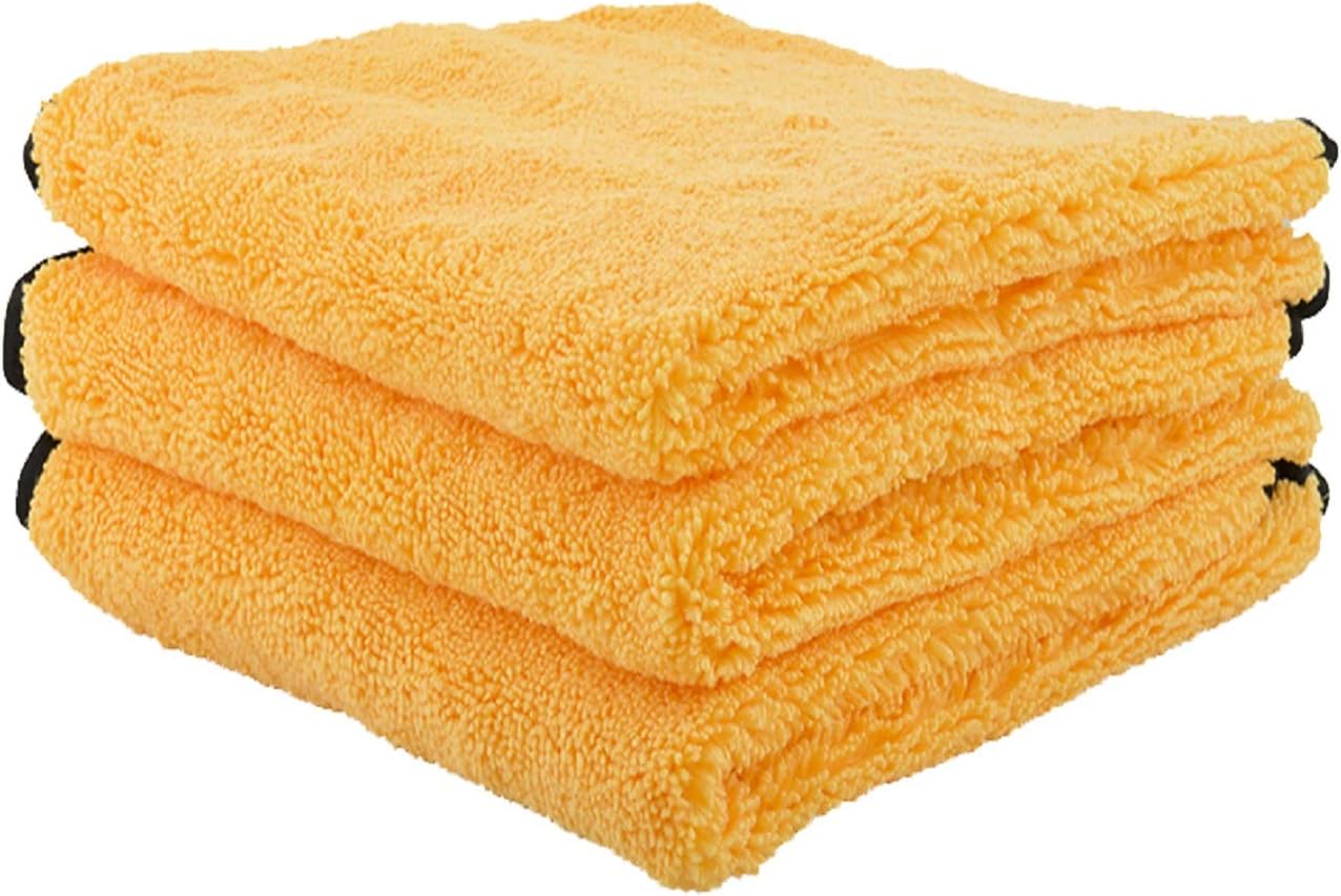 Chemical Guys MIC 506 03 Professional Grade Premium Microfiber Towels, Gold (16 Inch x 16 Inch) (Pack of 3) - Safe for Car Wash, Home Cleaning & Pet Drying Cloths