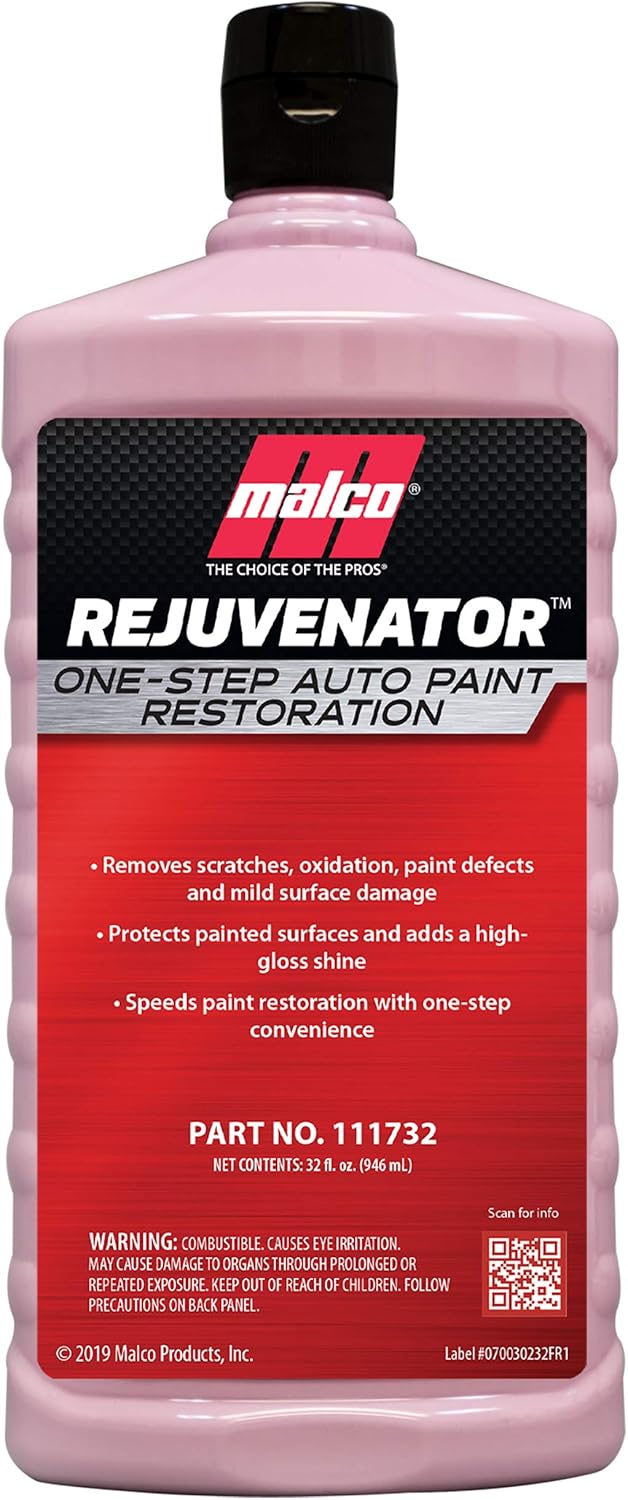 Malco Paint Rejuvenator - One Step Automotive Paint Restoration/Clear Coat Scratch and Swirl Remover/Re-Shine Old, Aged Paint to Look New / 32 Fl Oz (111732)