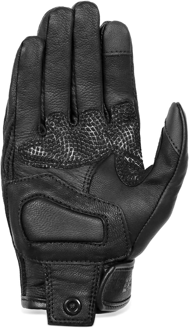 Superbike Updated Black Leather Motorcycle Gloves Hard Knuckle Armored Touchscreen Motorcycle Riding Gloves (Updated,Non-Perforated, M)