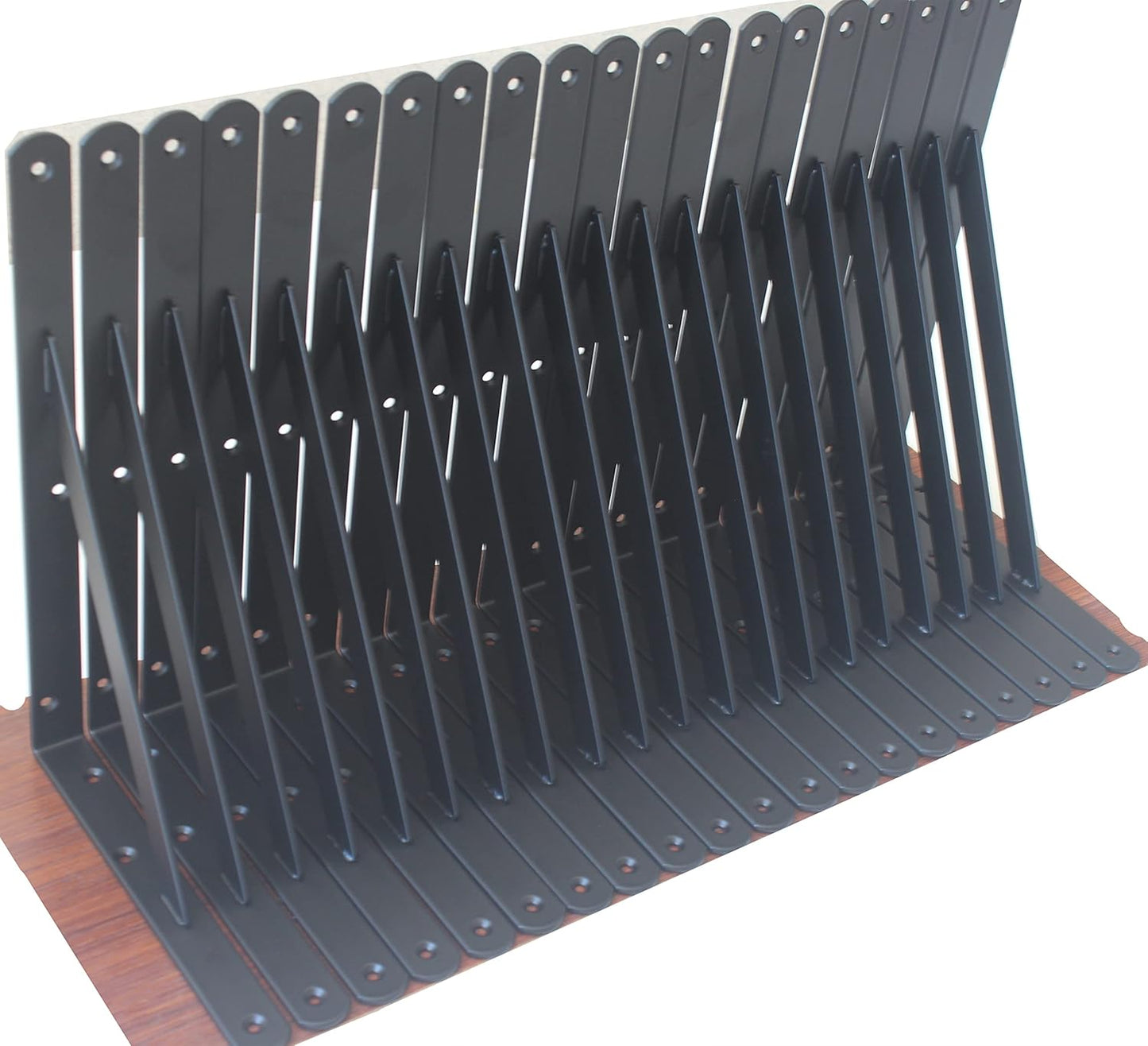 40 Pack L12 x H 8" Black Heavy Duty Shelf Brackets with Screws Metal Shelf Brackets Shelf Support Angle Brackets for Shelves L Brackets Heavy Duty Floating Shelf